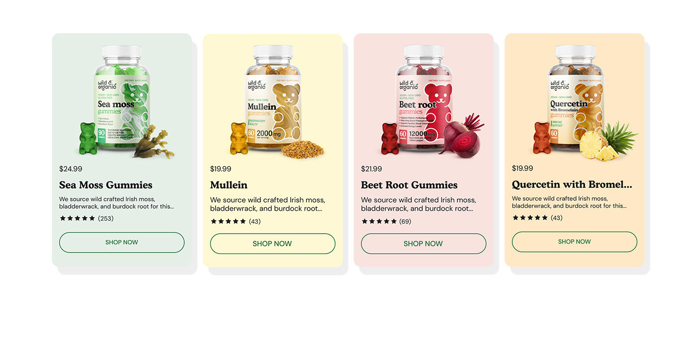Wild & Organic Gummies — Изображение №14 — Брендинг на Dprofile