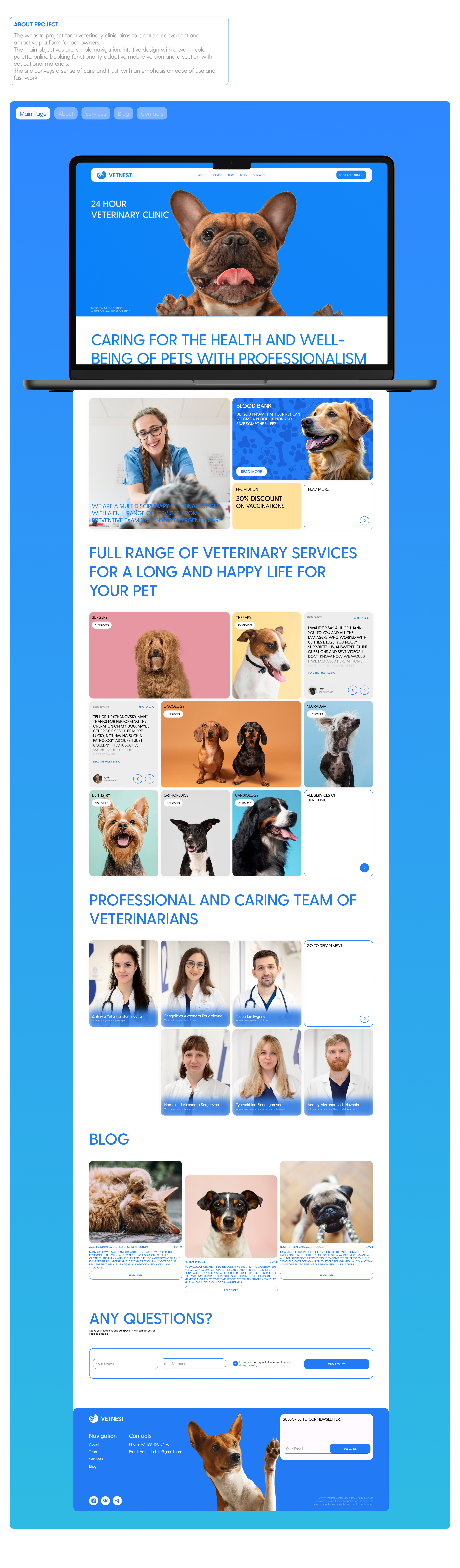 VETNEST veterinary clinic/Website and branding — Изображение №2 — Интерфейсы на Dprofile