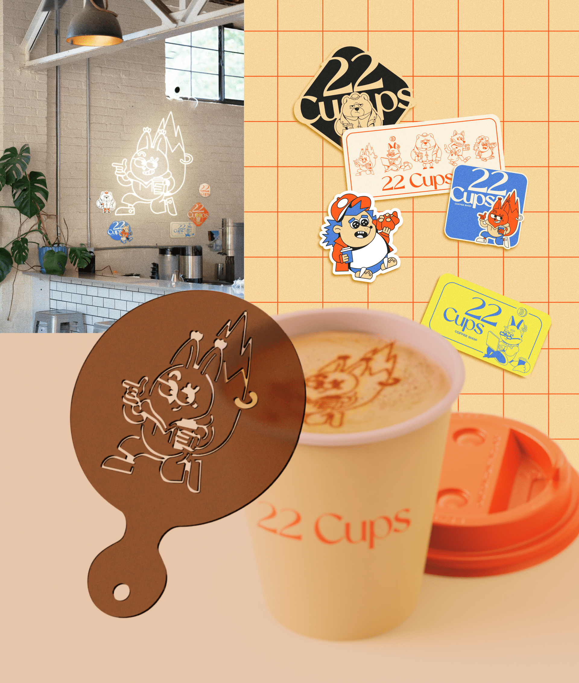 22 Cups Кофейня | Разработка фирменного стиля и маскотов — Изображение №11 — Брендинг, Графика на Dprofile
