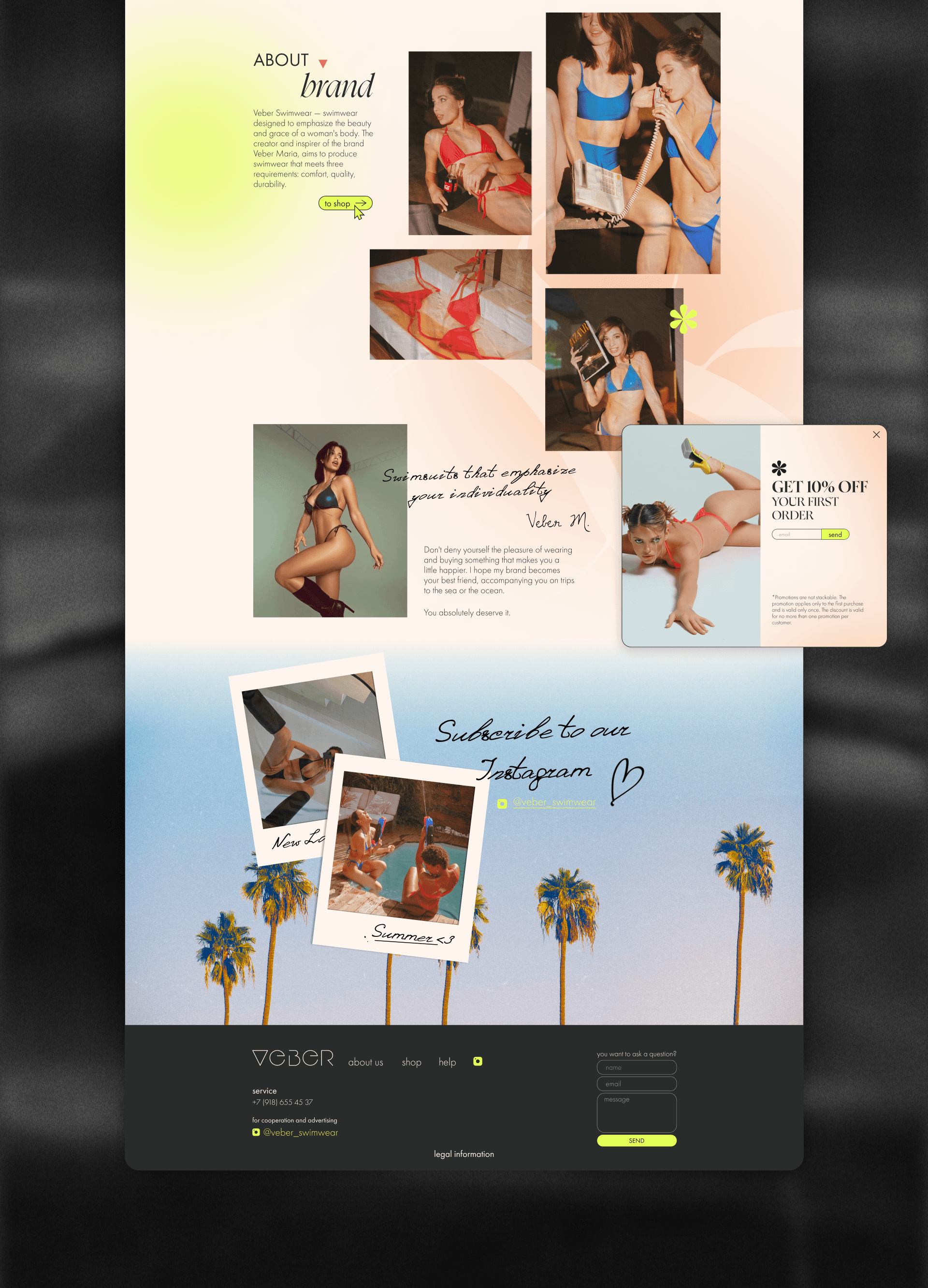 Veber Swimwear | Вебсайт UI/UX — Изображение №12 — Интерфейсы, Брендинг на Dprofile