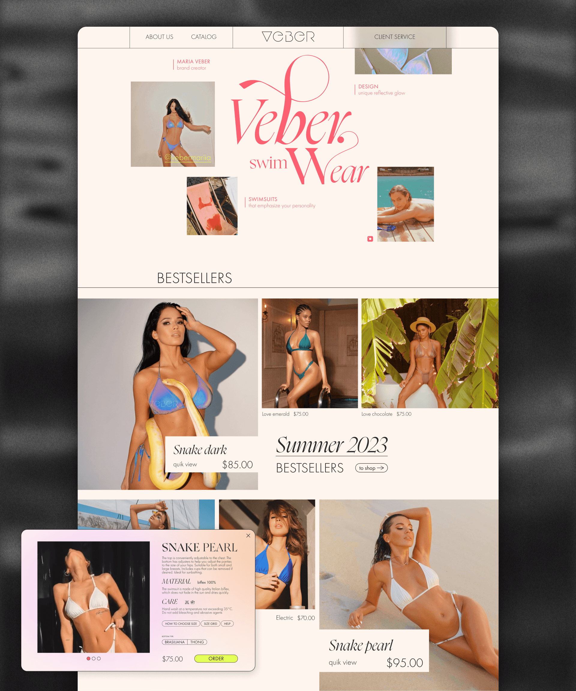 Veber Swimwear | Вебсайт UI/UX — Изображение №11 — Интерфейсы, Брендинг на Dprofile