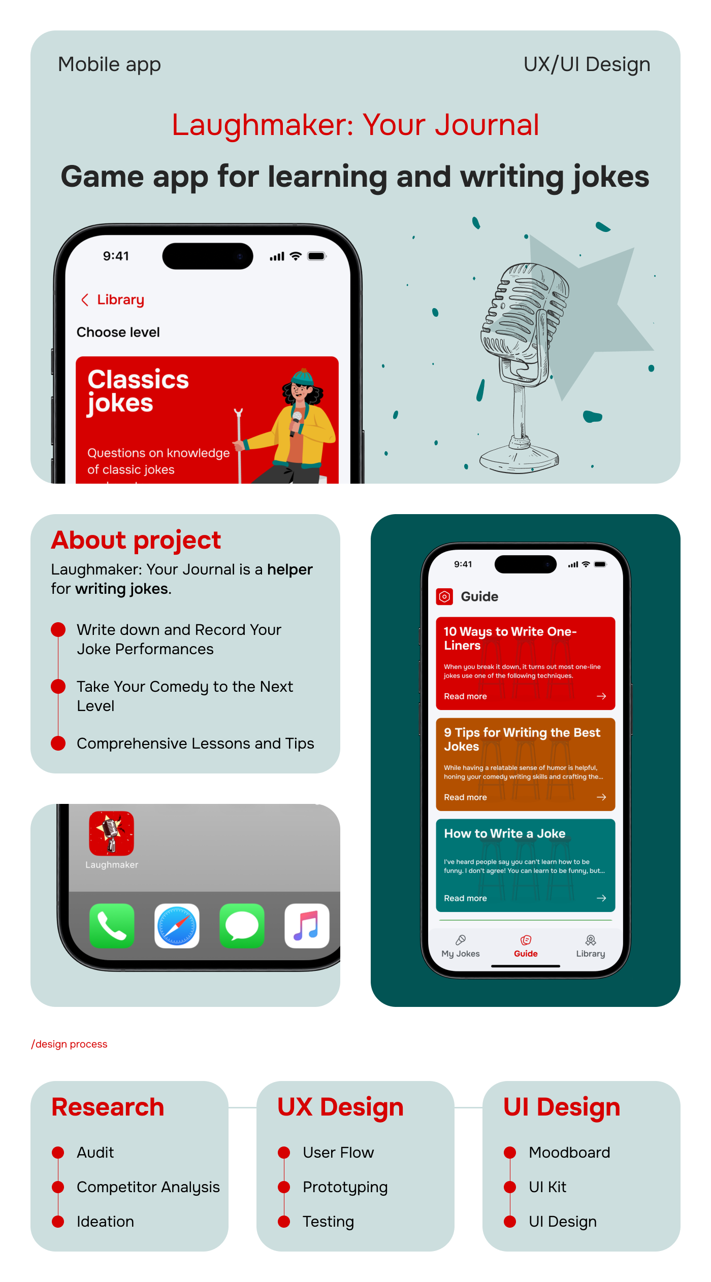 MobileApp for learning and writing jokes — Изображение №1 — Интерфейсы, Иллюстрация на Dprofile