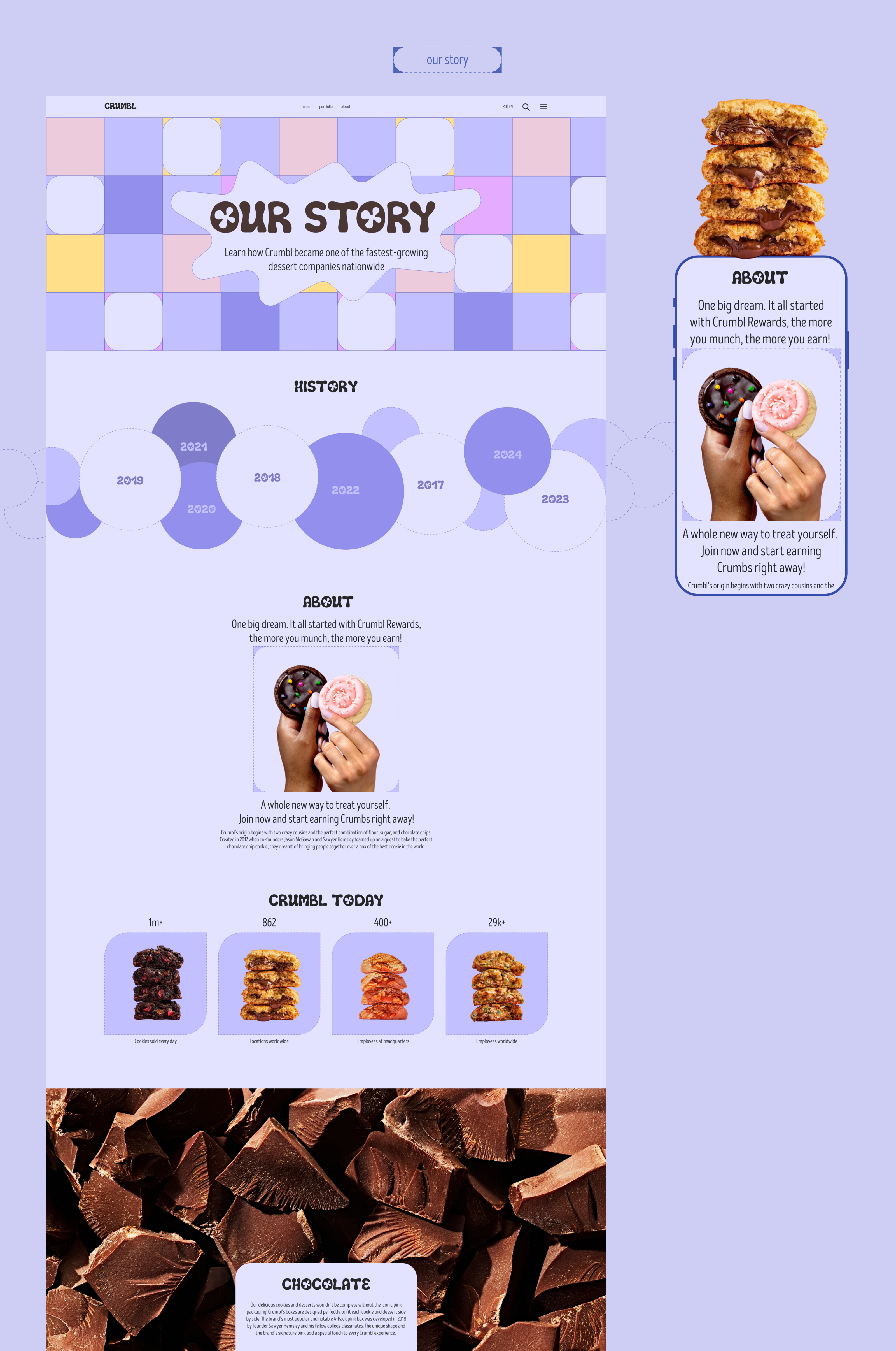 CRUMBL COOKIES | Corporate website — Изображение №13 — Интерфейсы на Dprofile