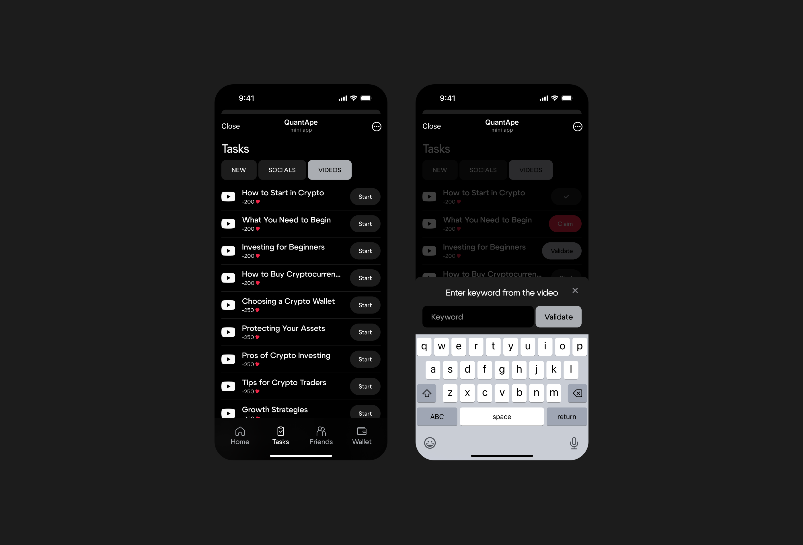 QuantApe — мини-приложение Telegram — Изображение №5 — Интерфейсы, Брендинг на Dprofile