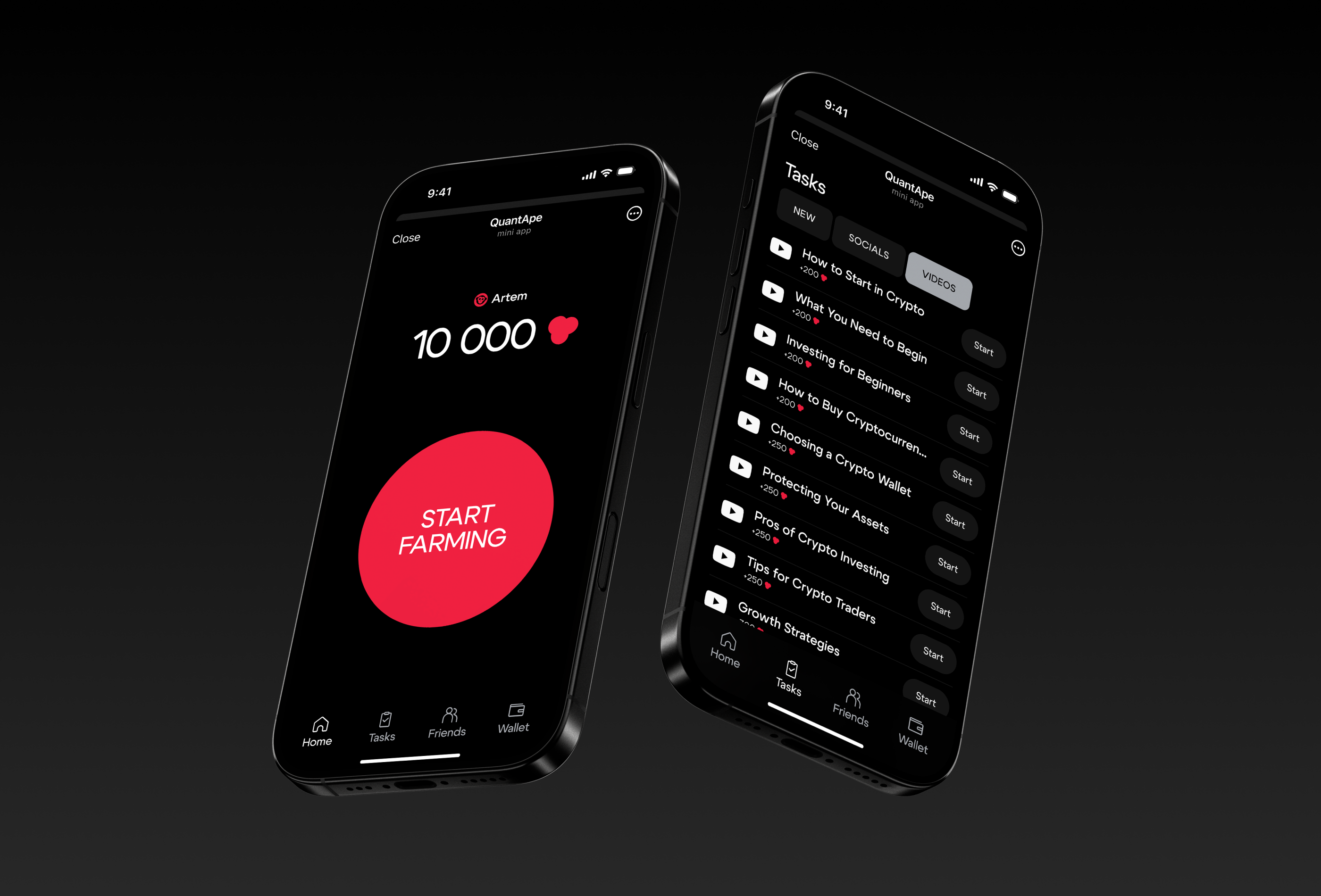 QuantApe — мини-приложение Telegram — Изображение №1 — Интерфейсы, Брендинг на Dprofile
