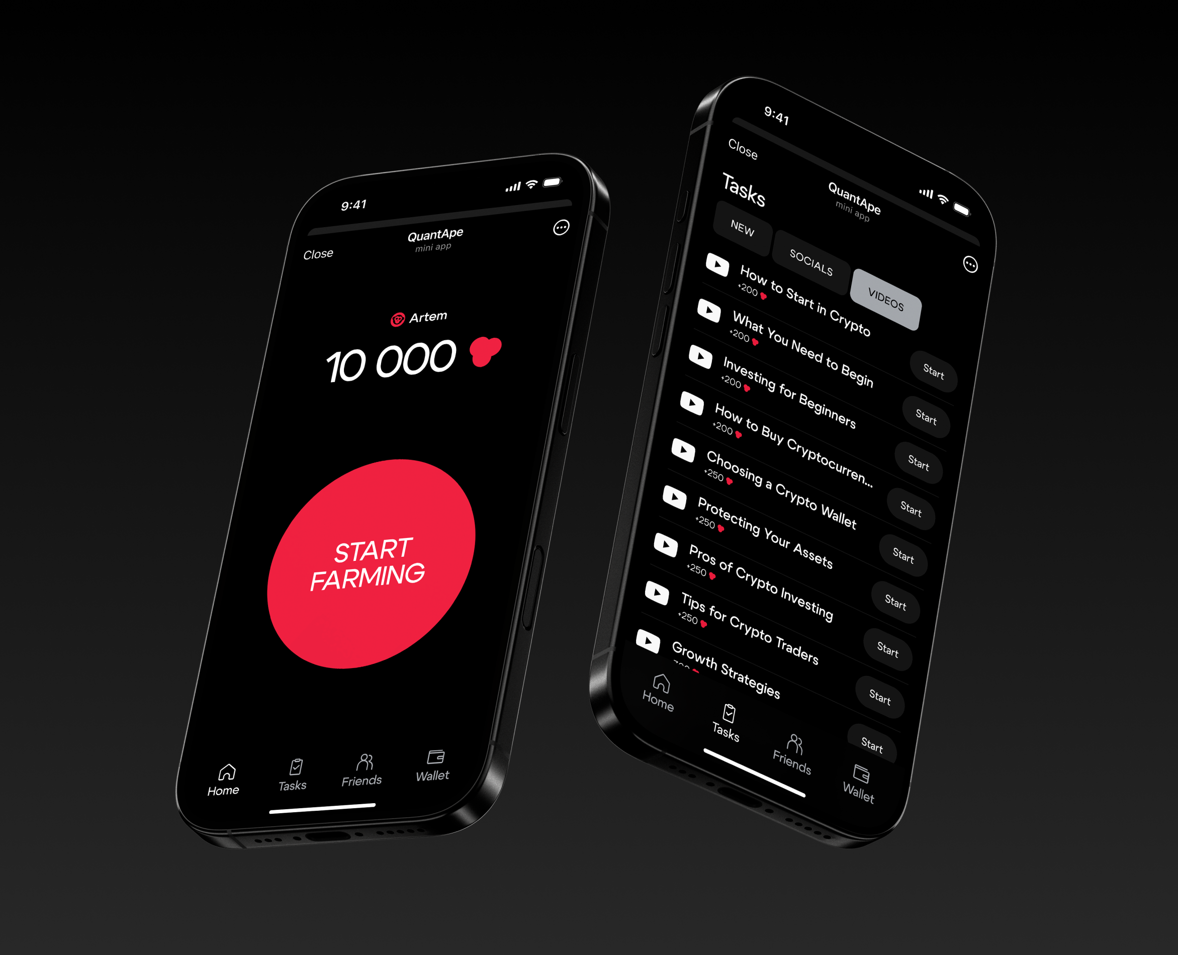 QuantApe — мини-приложение Telegram — Интерфейсы, Брендинг на Dprofile