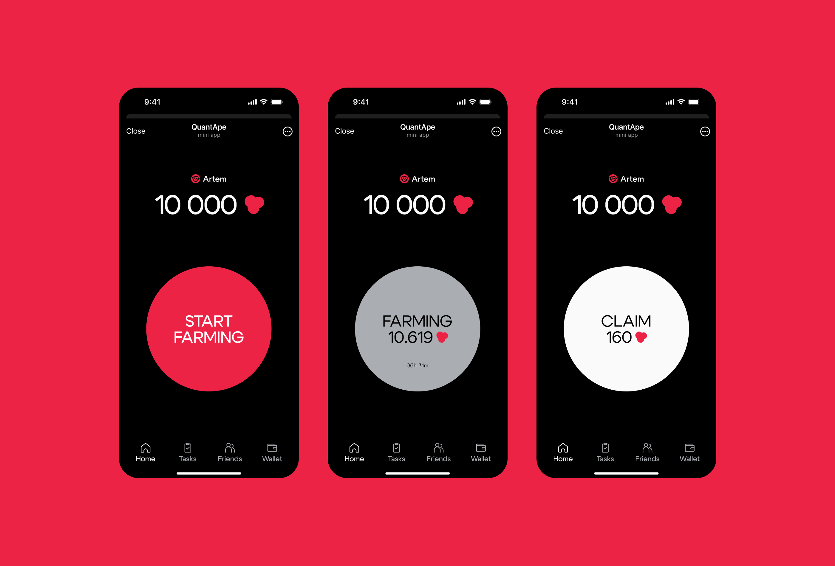 QuantApe — мини-приложение Telegram — Изображение №4 — Интерфейсы, Брендинг на Dprofile