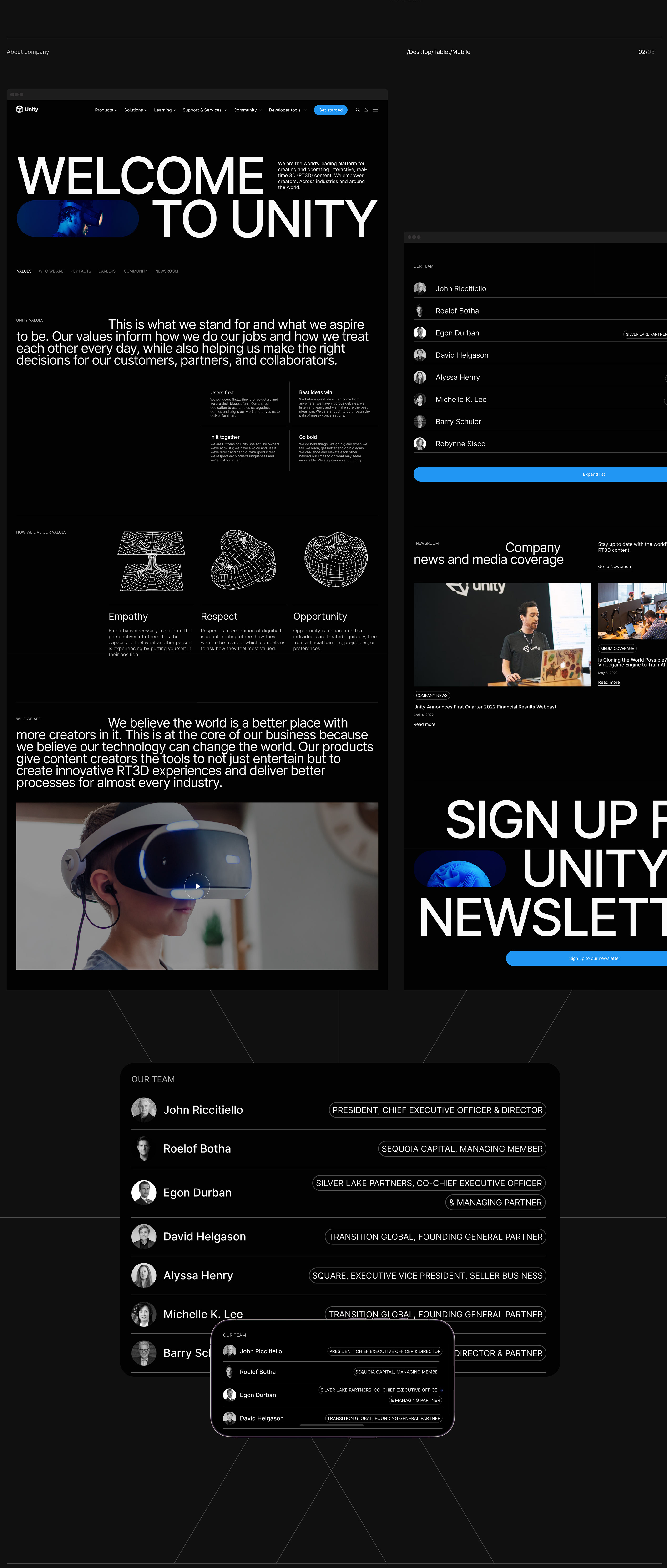 Unity - Corporate Website — Изображение №4 — Интерфейсы на Dprofile