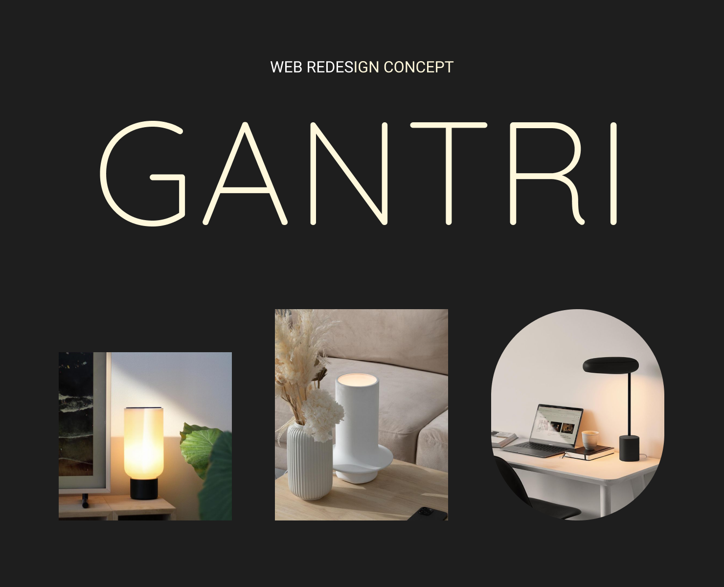 Digital designer lighting Gantri - web redesign concept на Dprofile