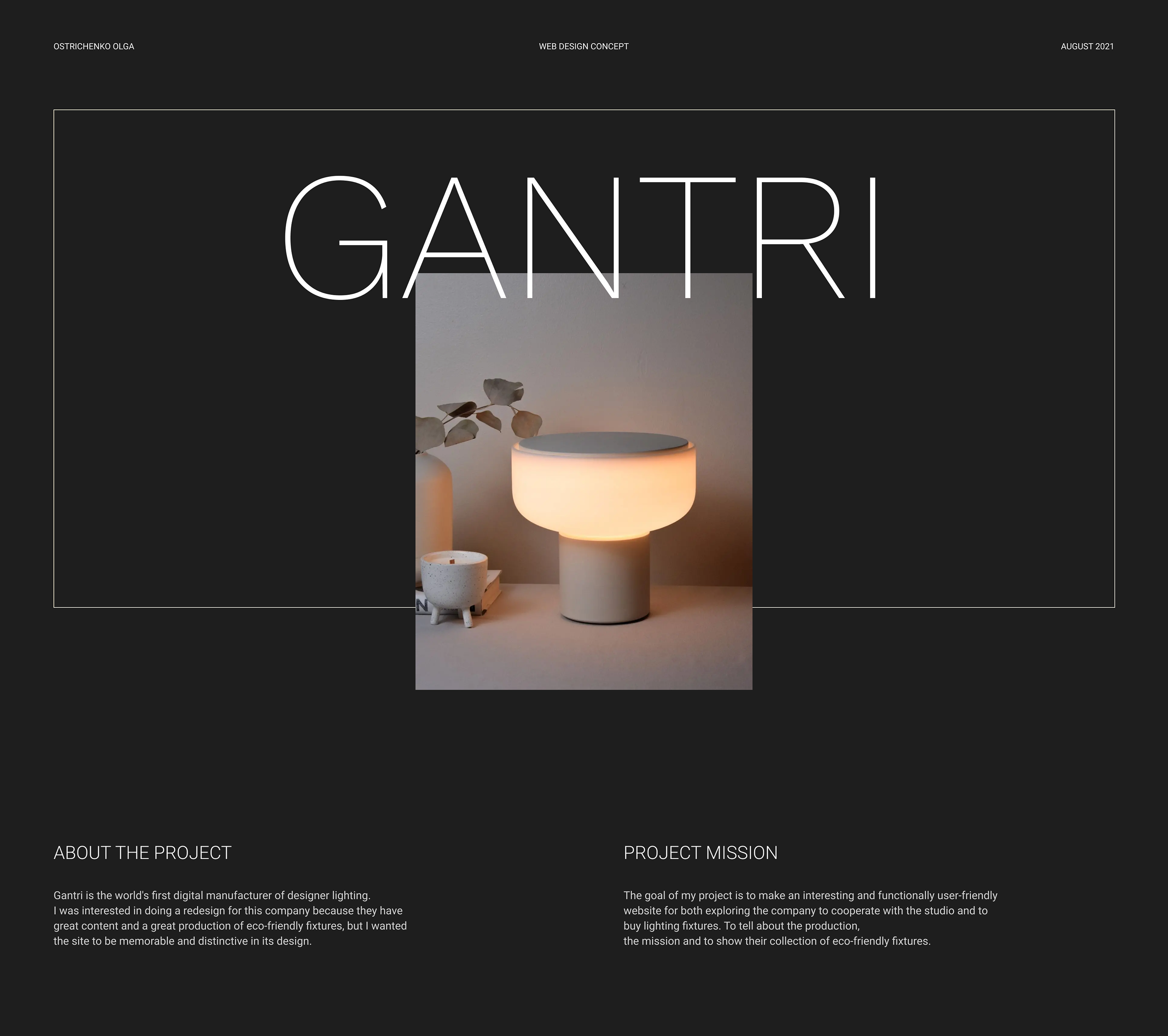 Digital designer lighting Gantri - web redesign concept — Изображение №1 — Интерфейсы на Dprofile
