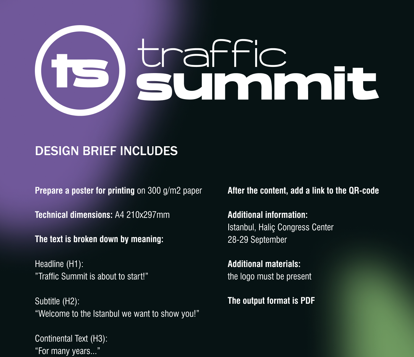 Poster Traffic Summit — Изображение №1 — Графика, Маркетинг на Dprofile