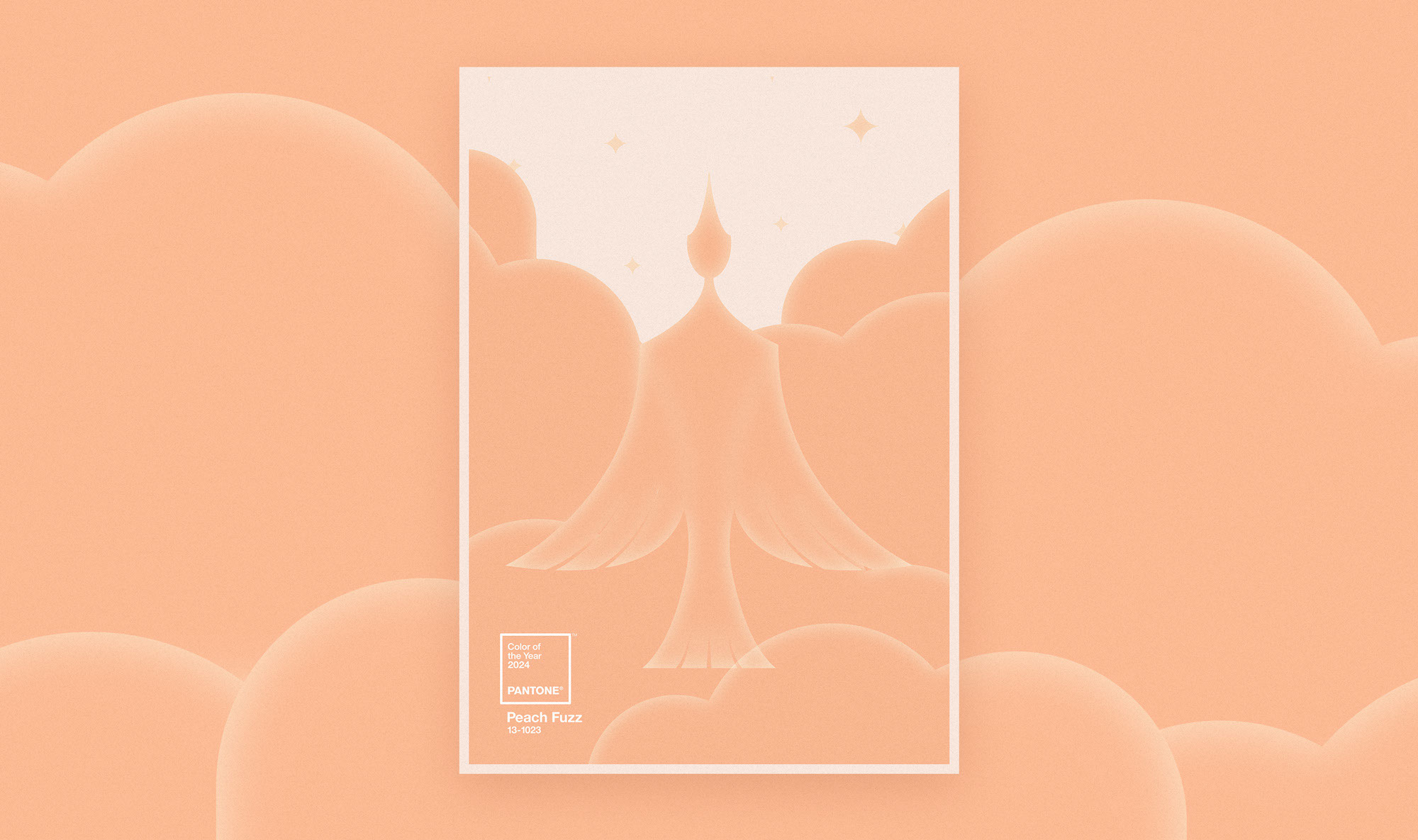 Постер. Peach Fuzz (PANTONE color of the year 2024) — Изображение №1 — Иллюстрация, Графика на Dprofile