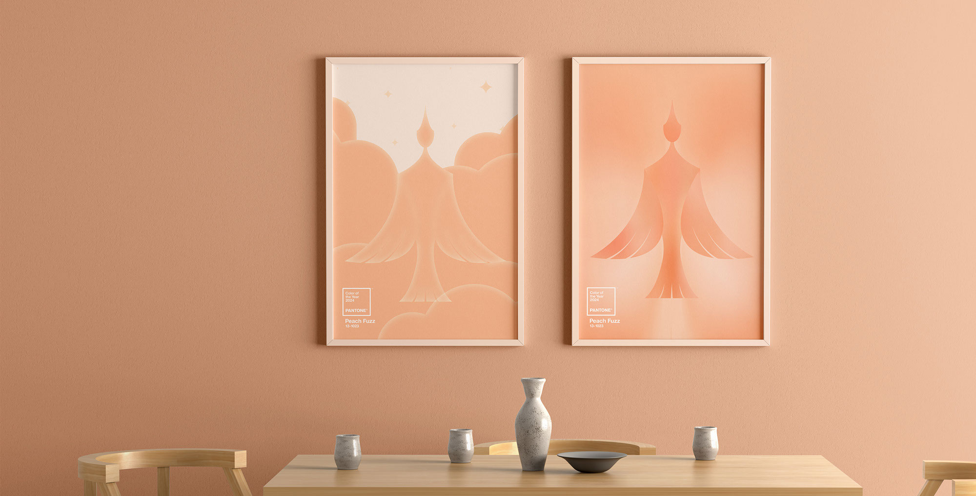 Постер. Peach Fuzz (PANTONE color of the year 2024) — Изображение №4 — Иллюстрация, Графика на Dprofile