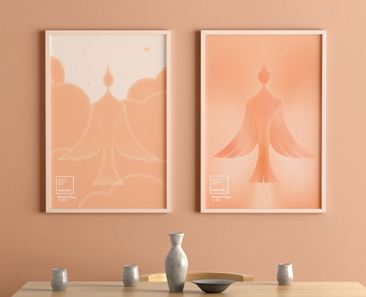 Постер. Peach Fuzz (PANTONE color of the year 2024) на Dprofile