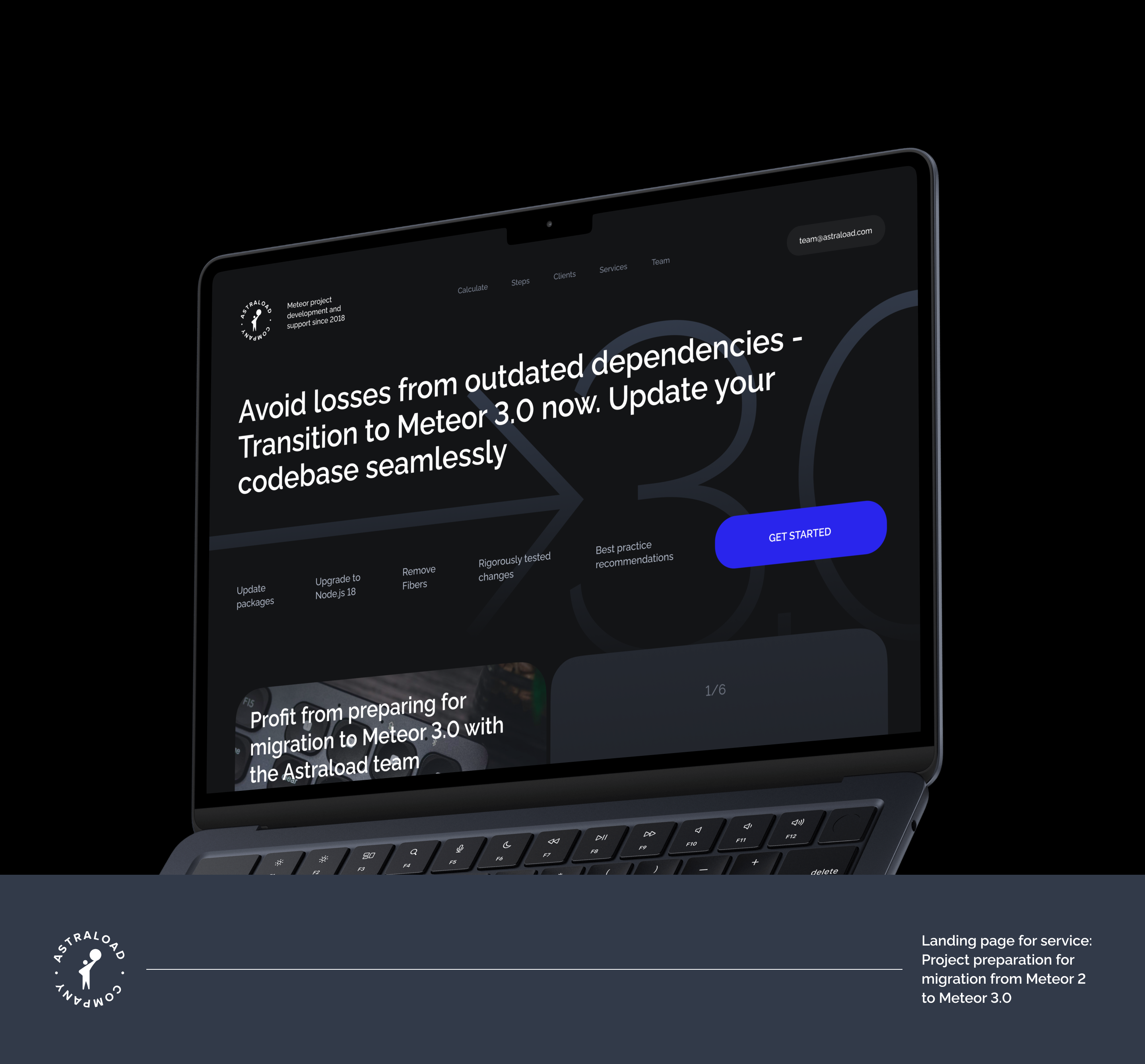 Landing page for service of Migration to Meteor 3.0 — Изображение №1 — Интерфейсы на Dprofile