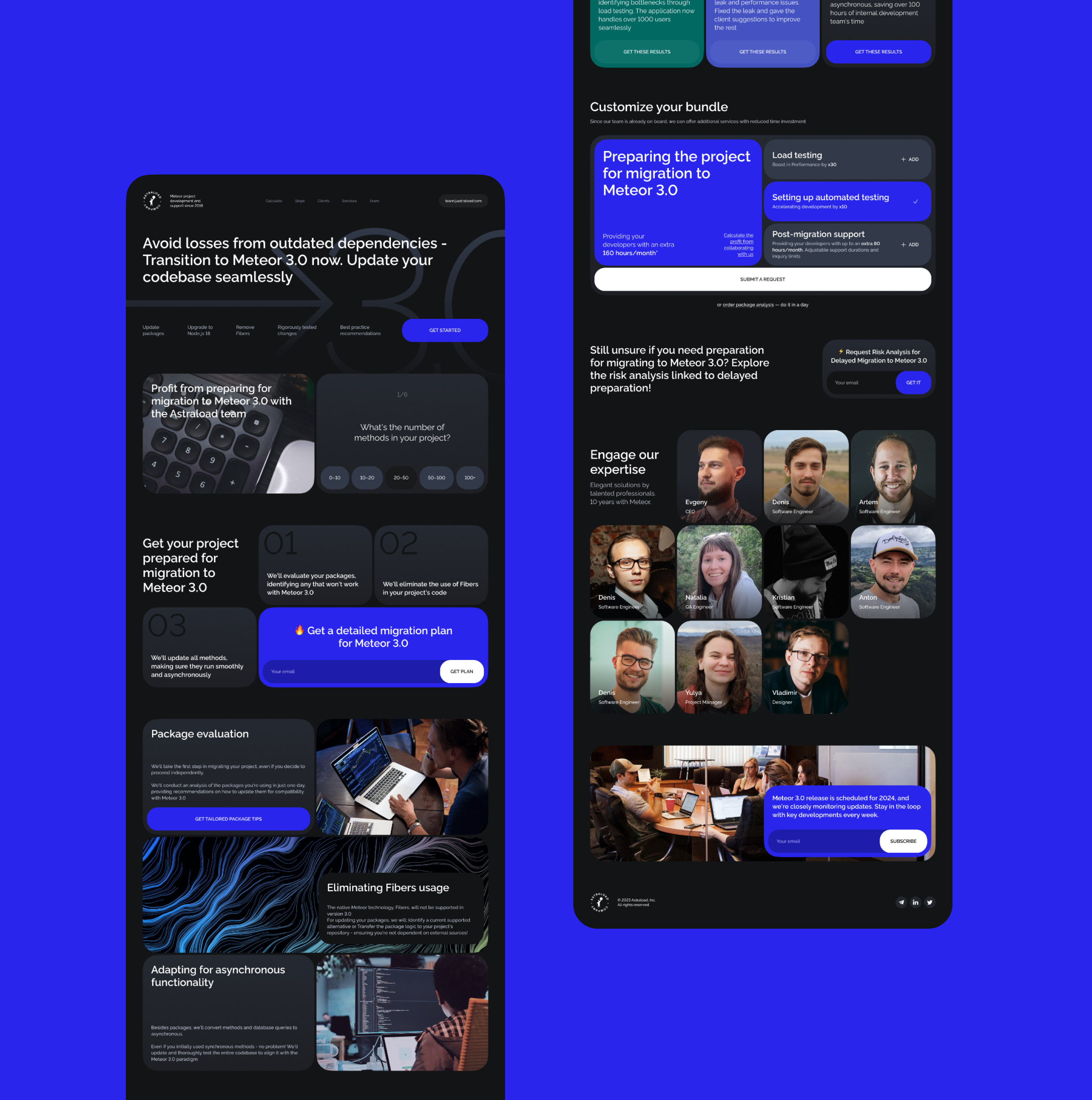 Landing page for service of Migration to Meteor 3.0 — Изображение №5 — Интерфейсы на Dprofile