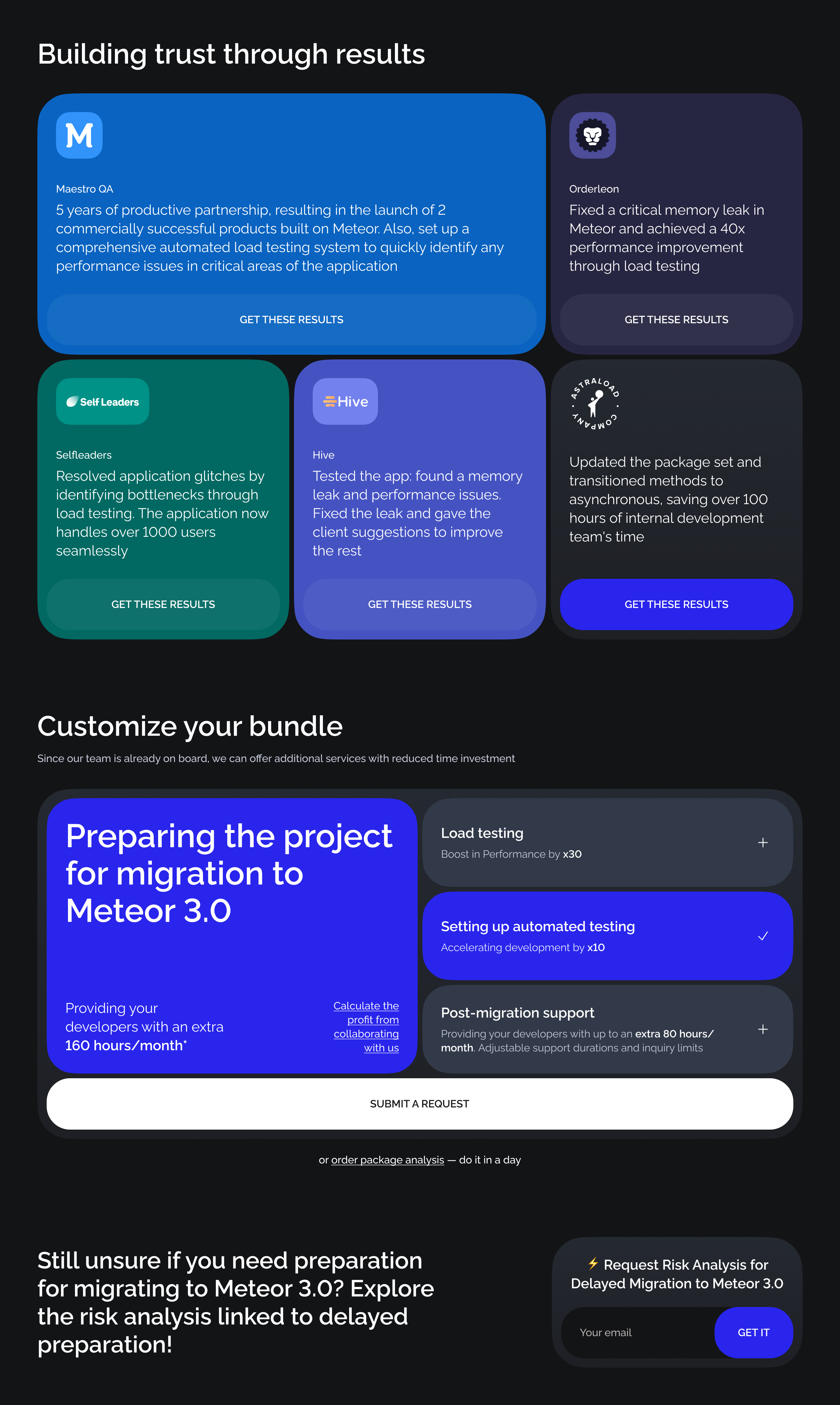 Landing page for service of Migration to Meteor 3.0 — Изображение №9 — Интерфейсы на Dprofile
