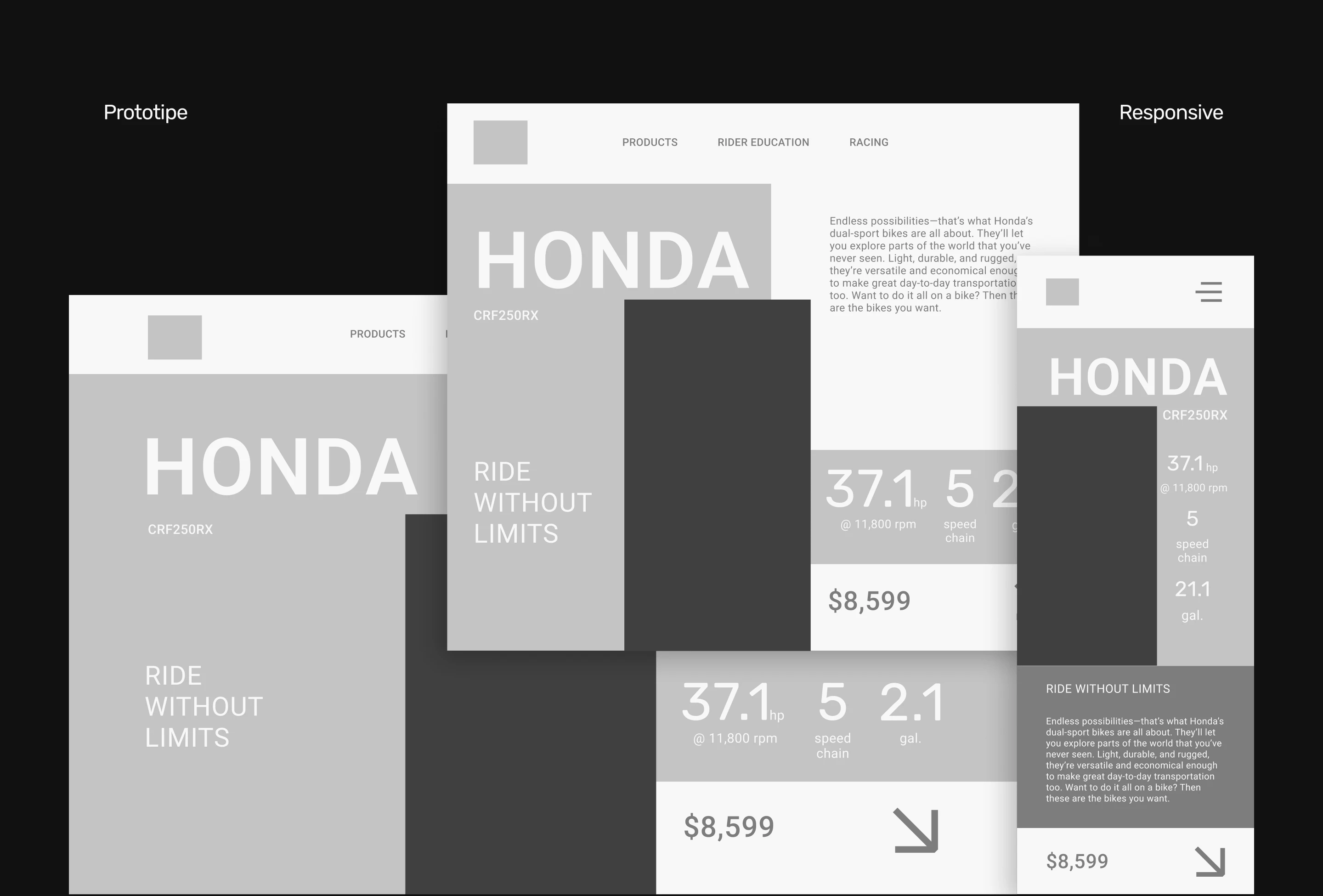 E-commerce | Landing page of Enduro bike by Honda — Изображение №8 — Интерфейсы на Dprofile