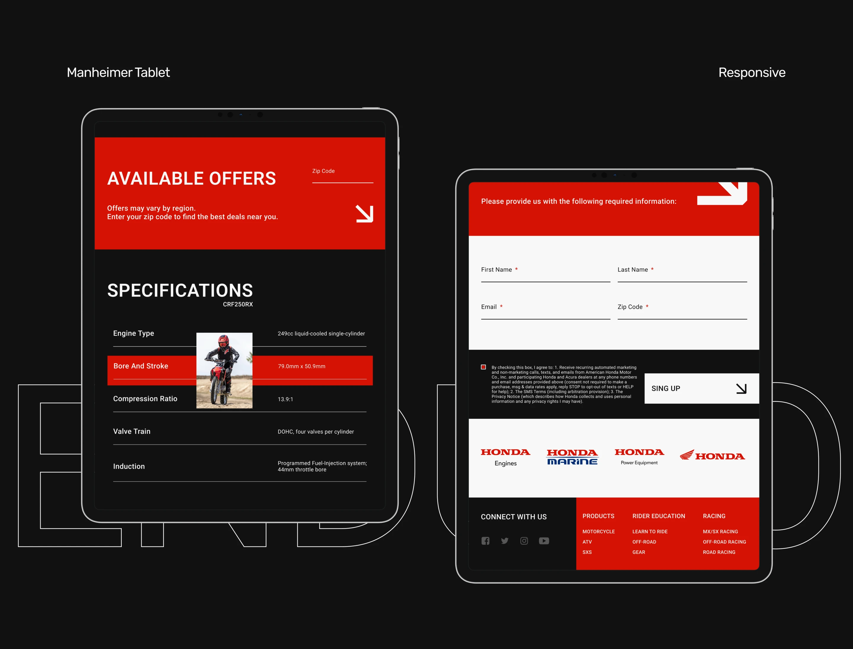 E-commerce | Landing page of Enduro bike by Honda — Изображение №7 — Интерфейсы на Dprofile