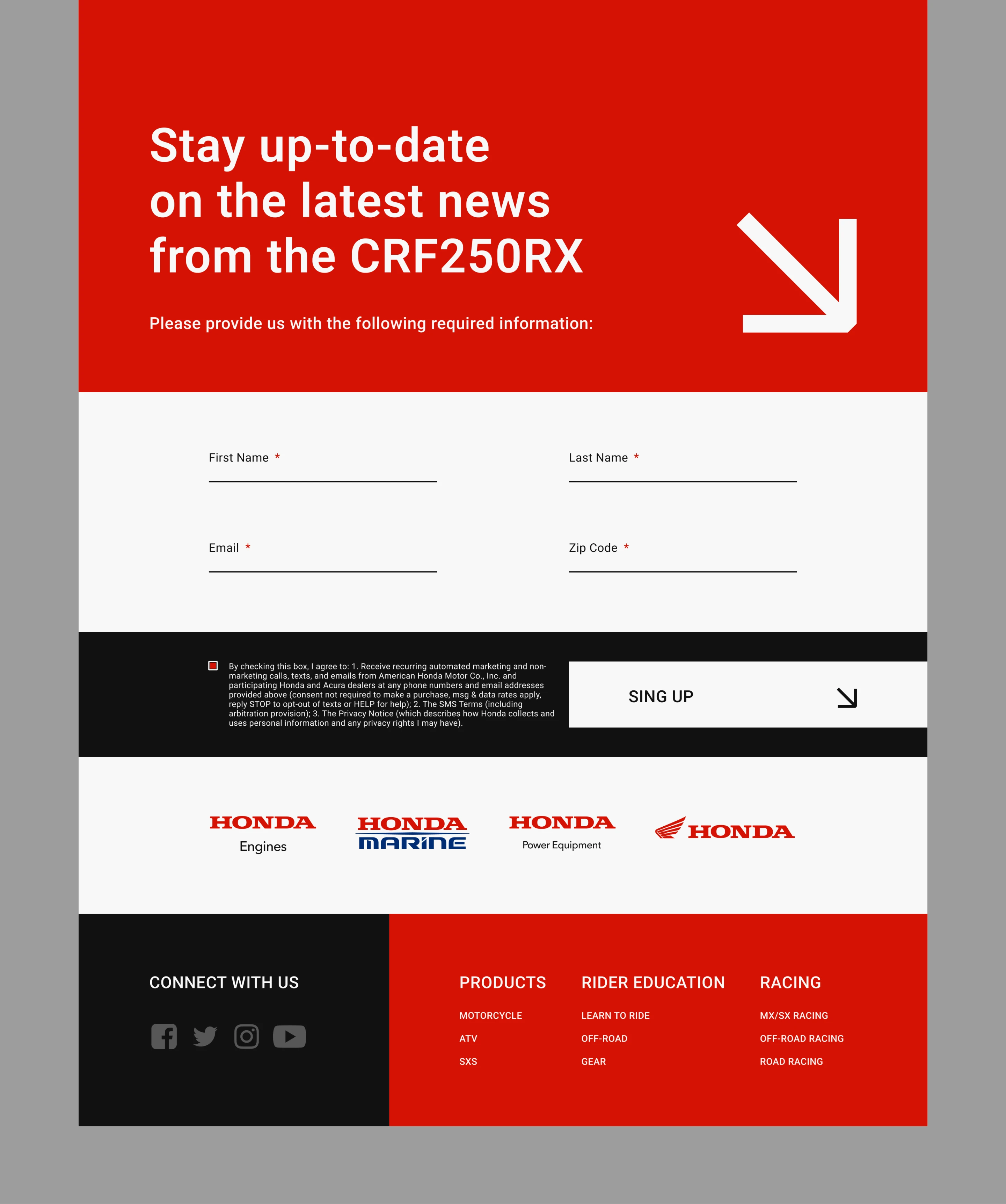 E-commerce | Landing page of Enduro bike by Honda — Изображение №4 — Интерфейсы на Dprofile