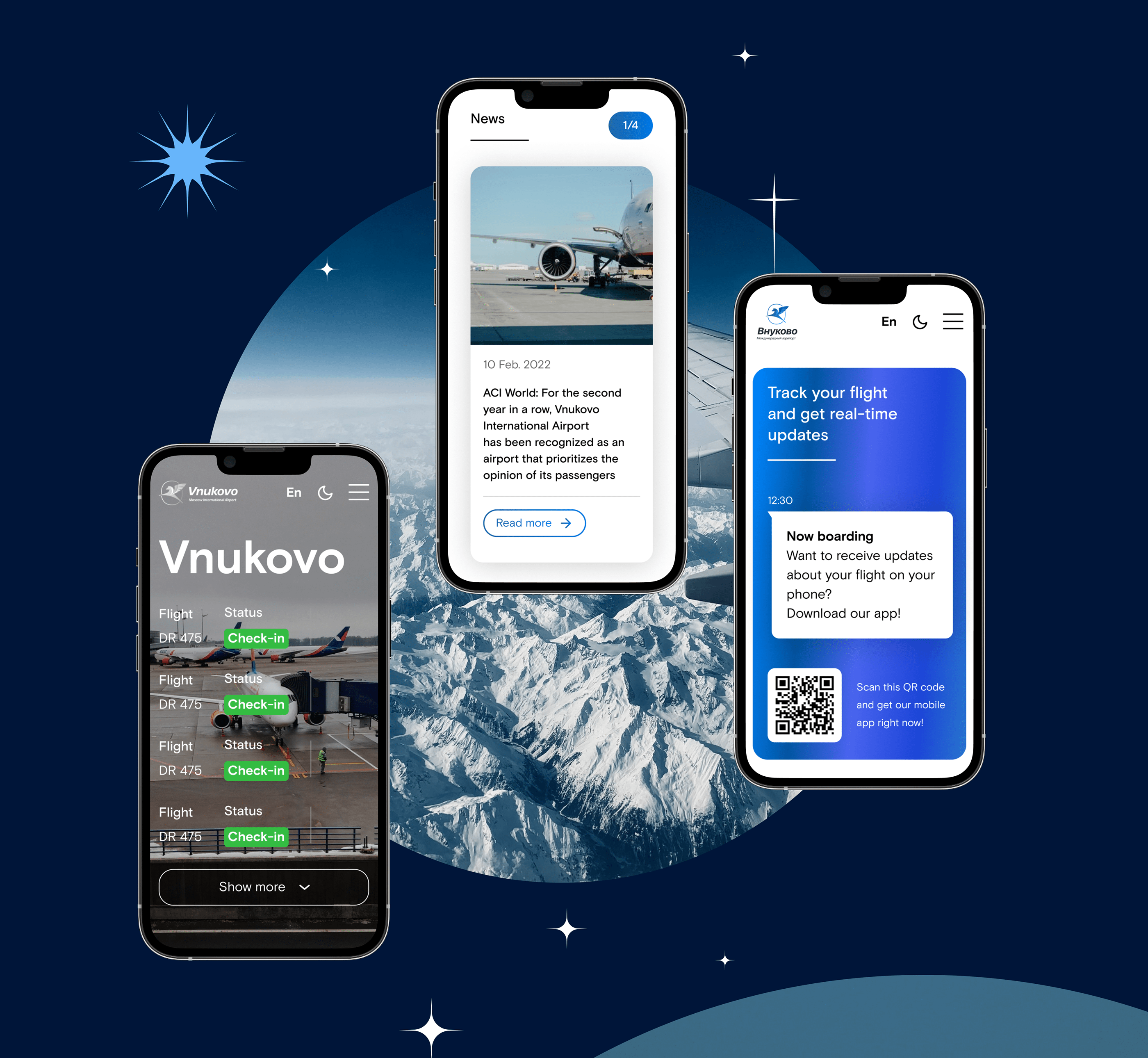 VNUKOVO Airport website redesign — Изображение №4 — Интерфейсы, Брендинг, Иллюстрация на Dprofile