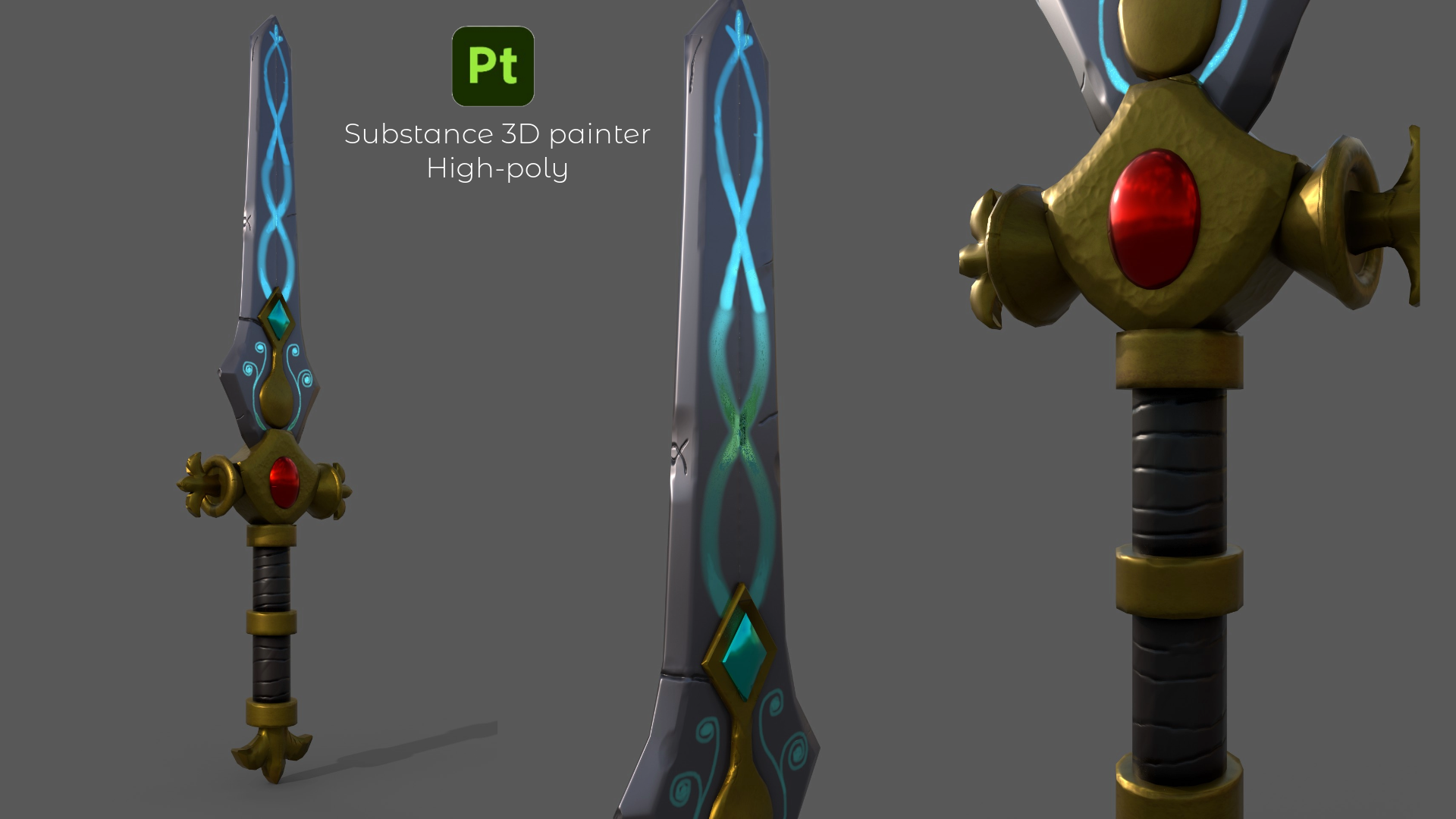 Sword 3D (game ready - high and low poly) — Изображение №2 — 3D на Dprofile
