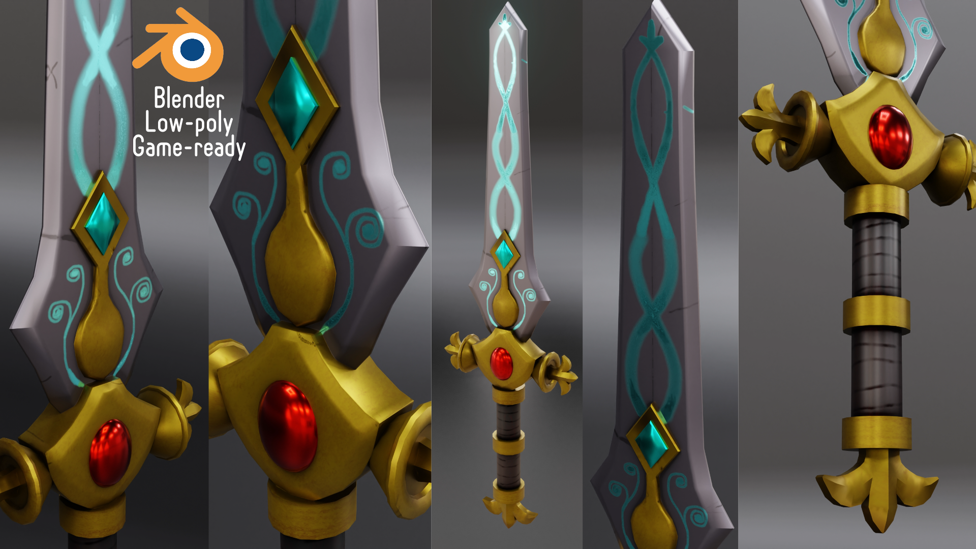 Sword 3D (game ready - high and low poly) — Изображение №3 — 3D на Dprofile