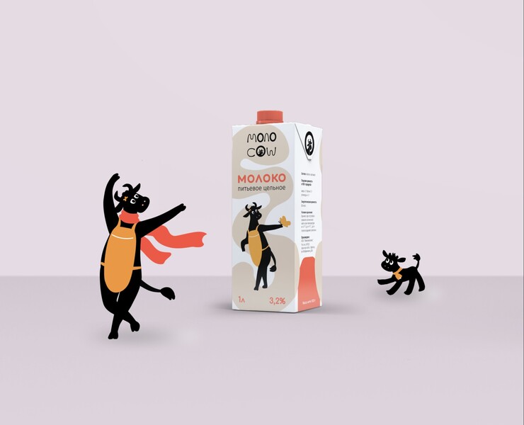 Cow milk products. Branding and packaging — Брендинг, Иллюстрация на Dprofile
