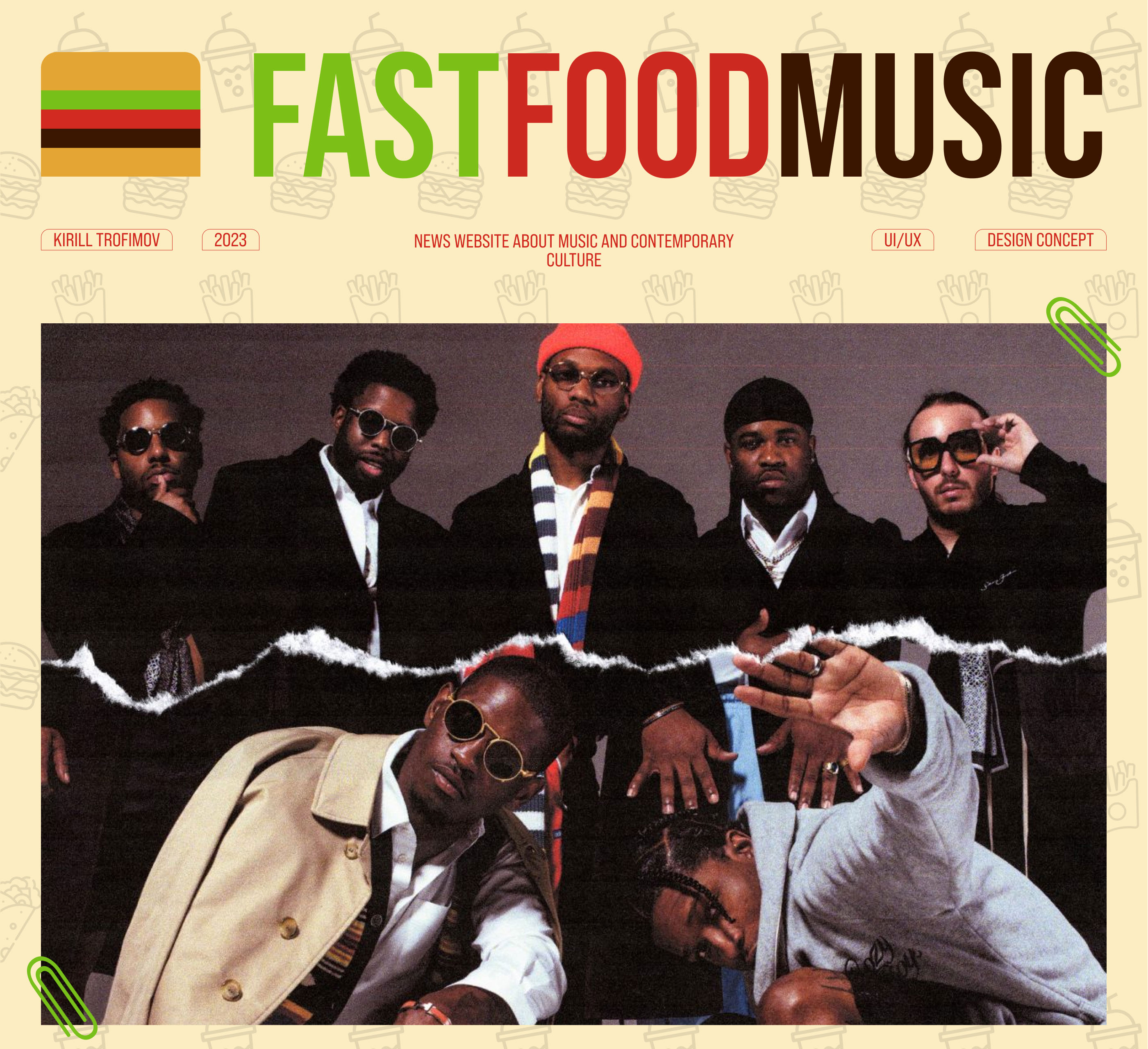 FASTFOODMUSIC | Новостной сайт — Изображение №1 — Интерфейсы, Брендинг на Dprofile