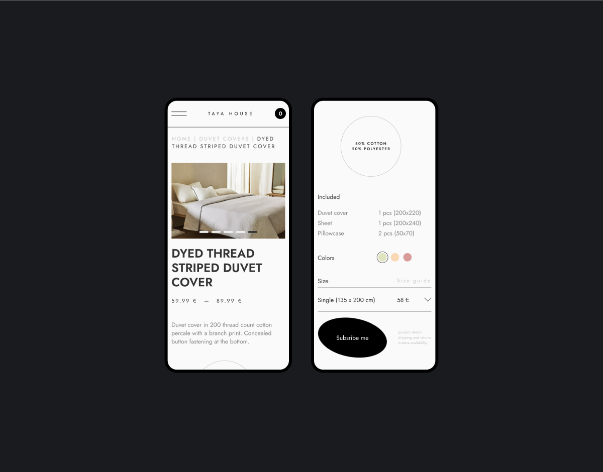 Online store TAYA HOME — Изображение №8 — Интерфейсы на Dprofile