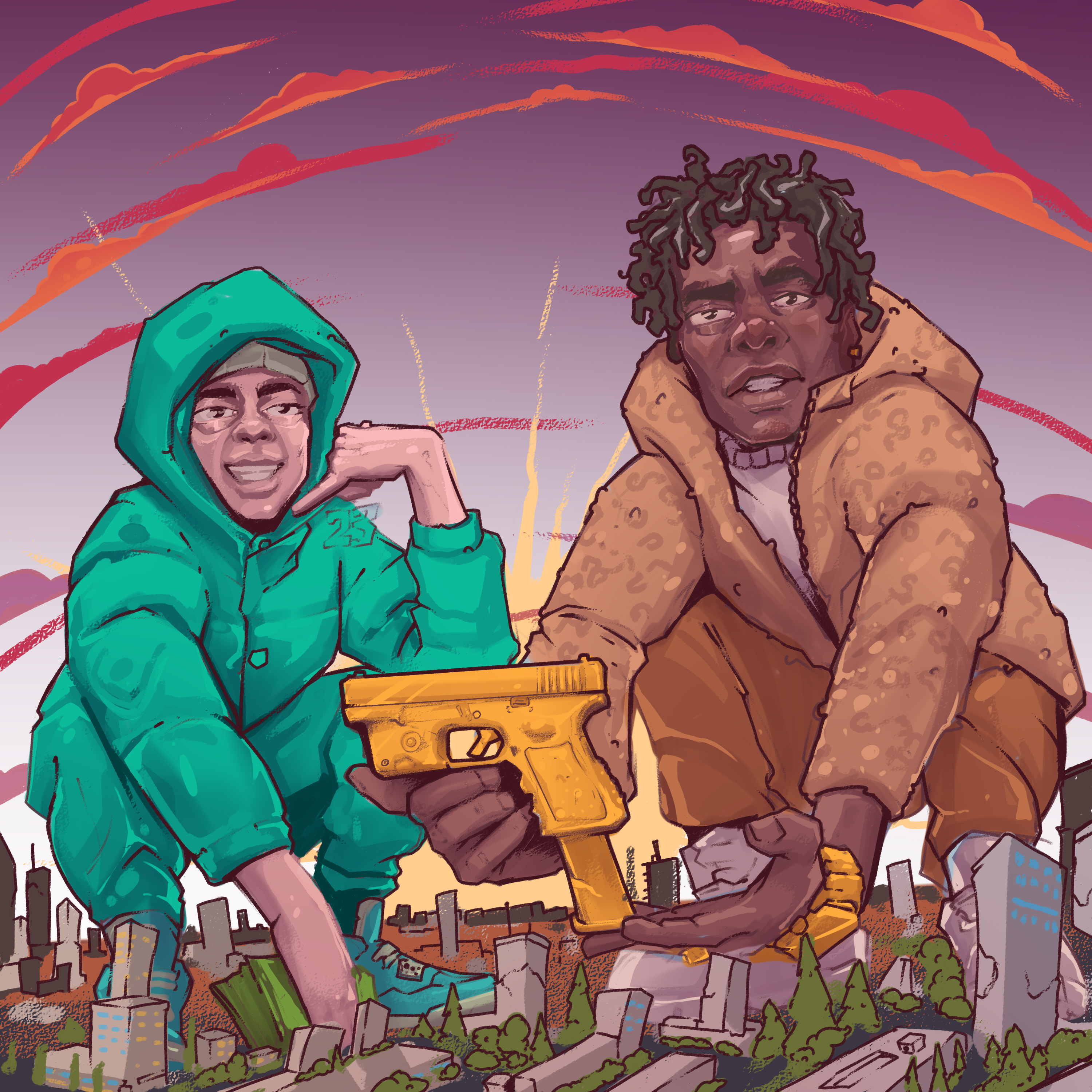 LIL BABY X CENTRAL CEE fan cover art — Изображение №7 — Иллюстрация на Dprofile