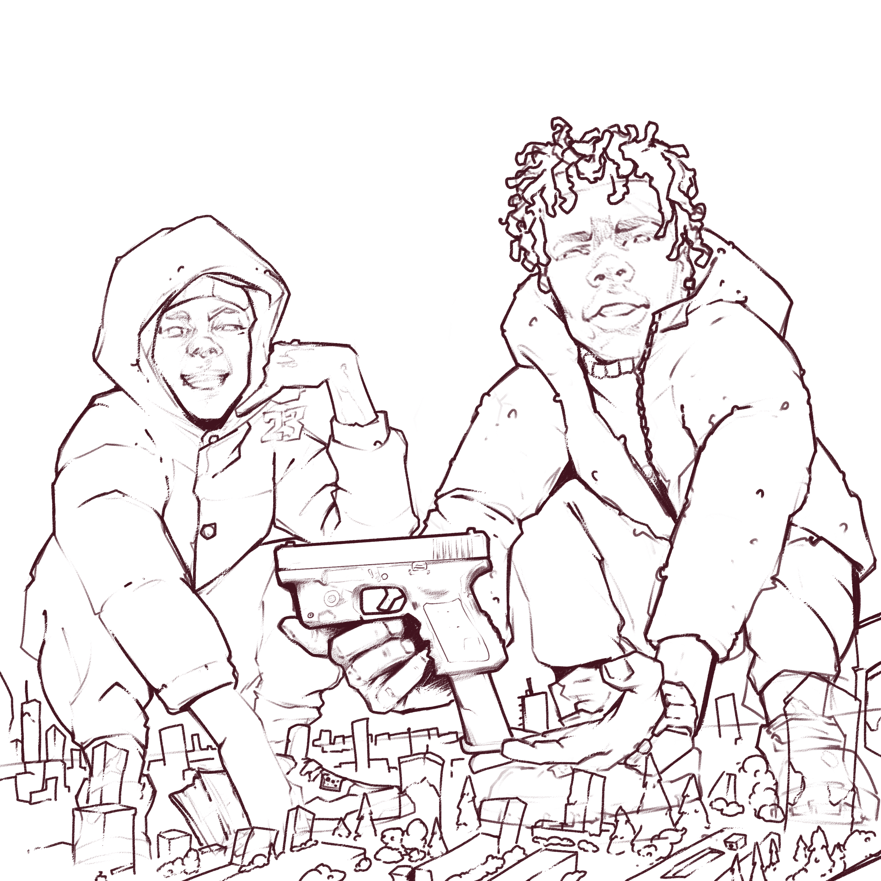 LIL BABY X CENTRAL CEE fan cover art — Изображение №2 — Иллюстрация на Dprofile