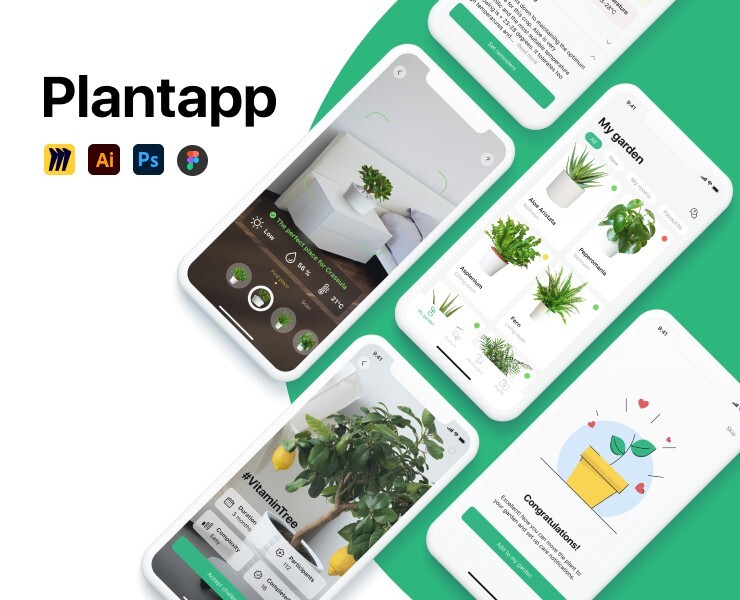 Plantapp — Интерфейсы на Dprofile