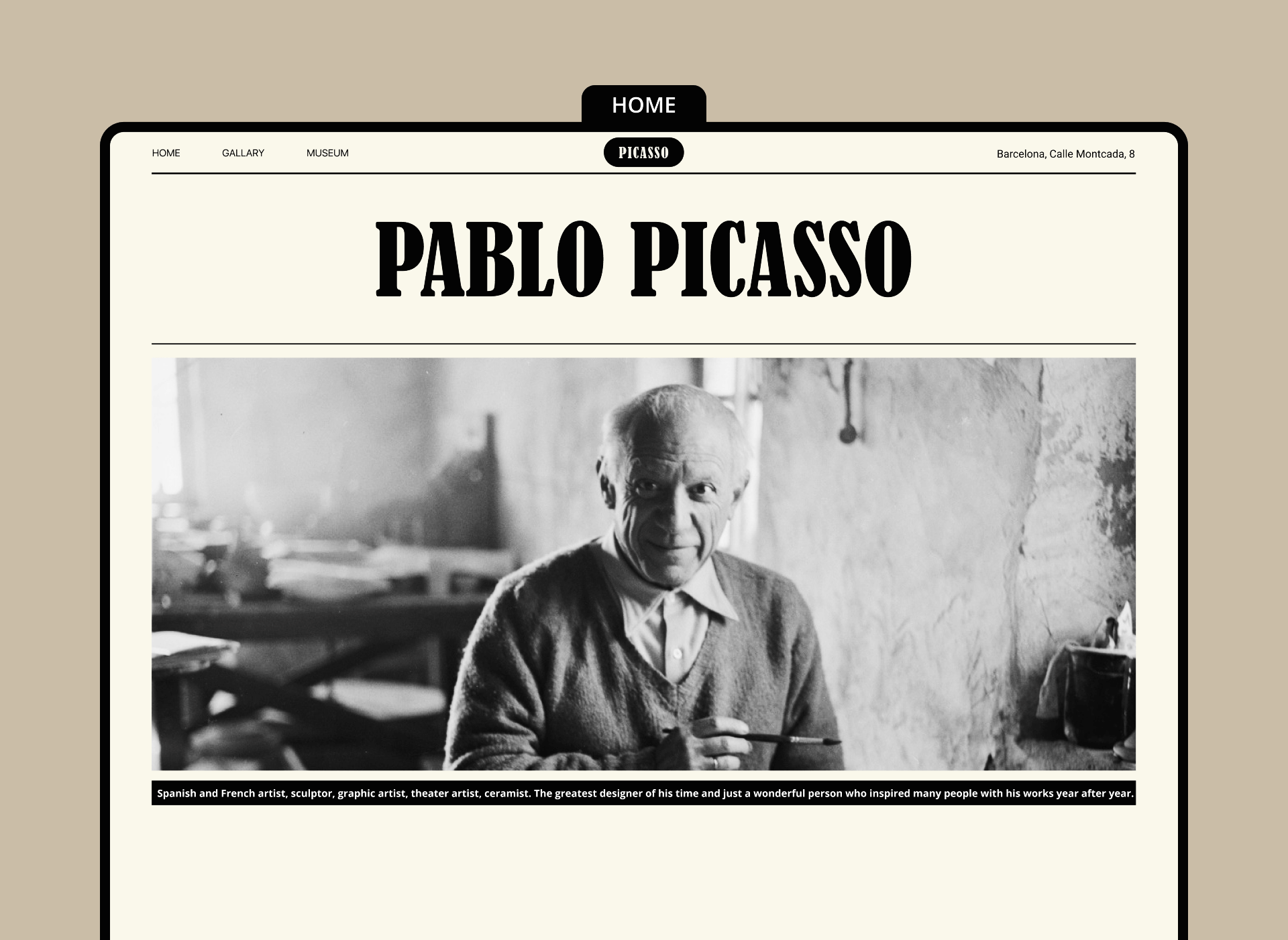 The concept of the Pablo Picasso website. — Изображение №3 — Брендинг, Иллюстрация, Графика на Dprofile