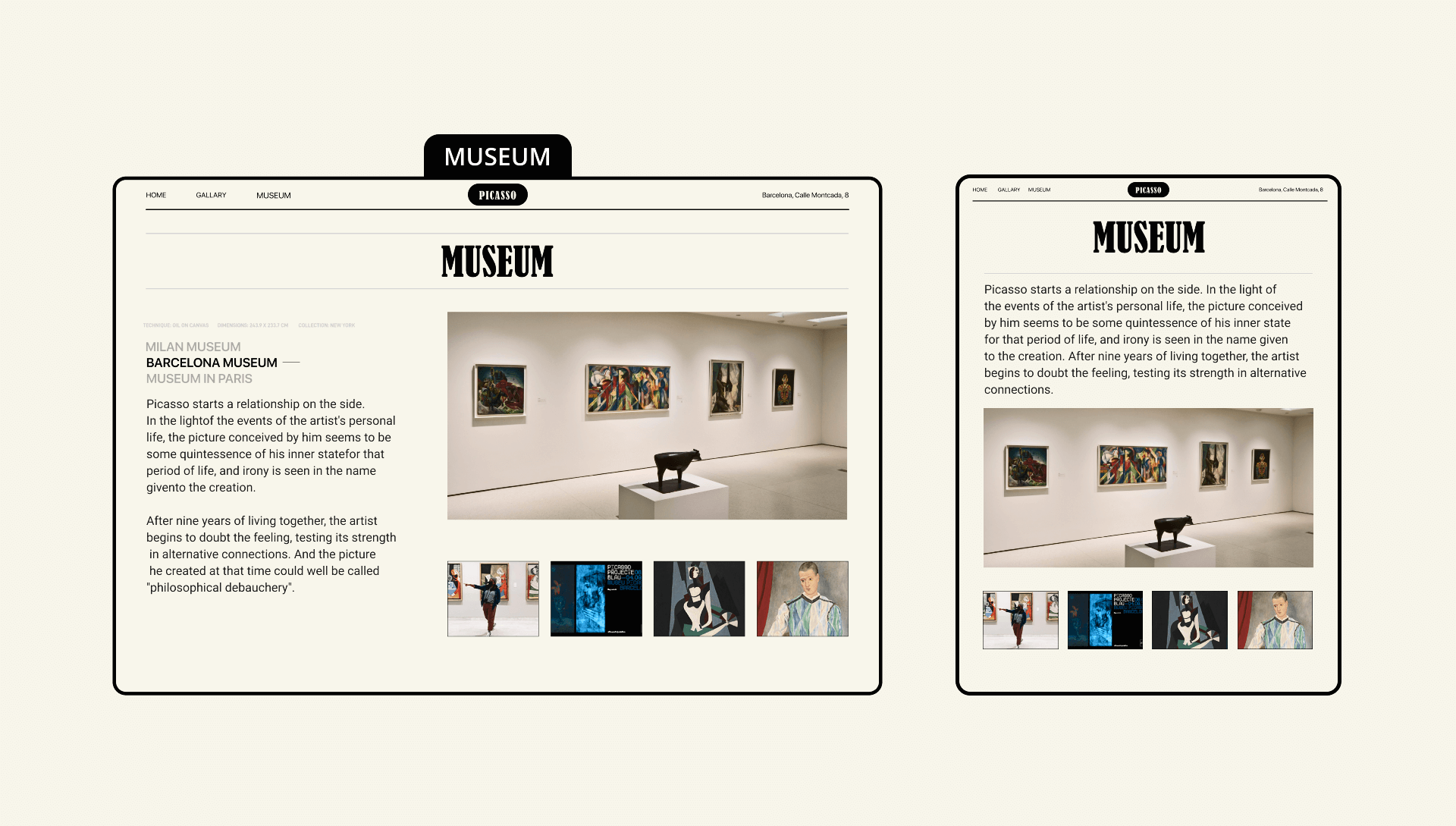 The concept of the Pablo Picasso website. — Изображение №19 — Брендинг, Иллюстрация, Графика на Dprofile