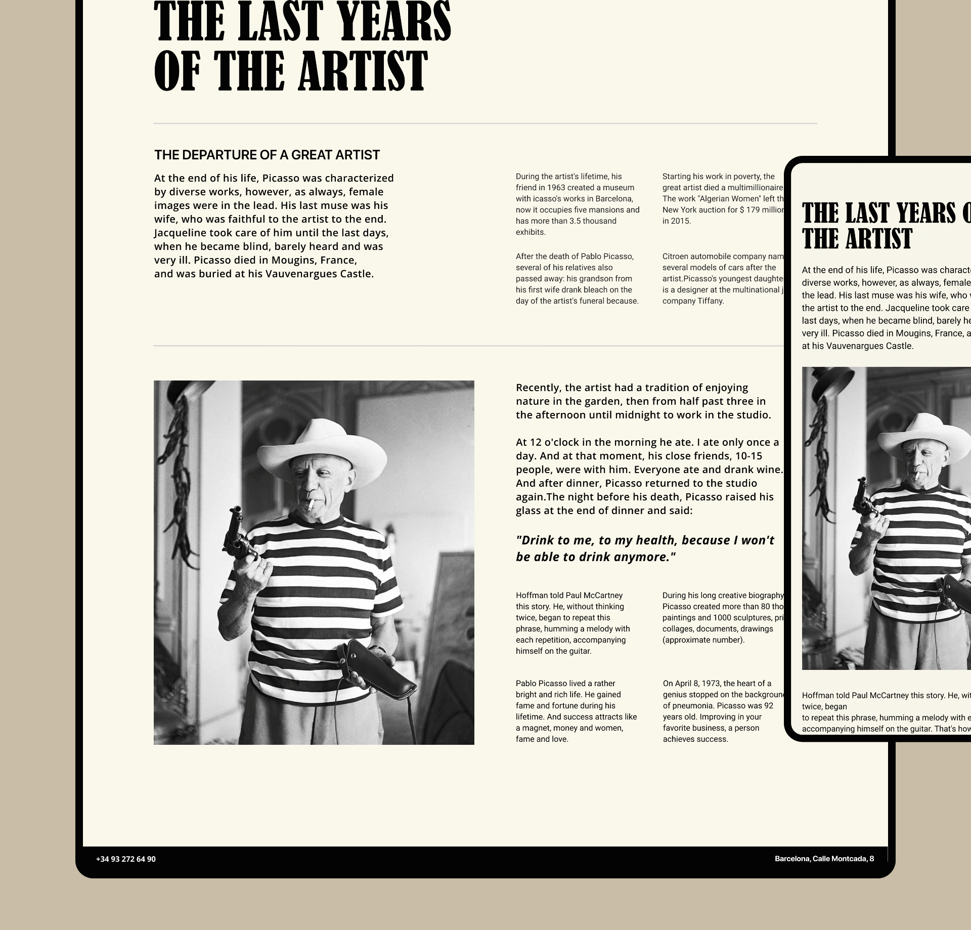 The concept of the Pablo Picasso website. — Изображение №9 — Брендинг, Иллюстрация, Графика на Dprofile