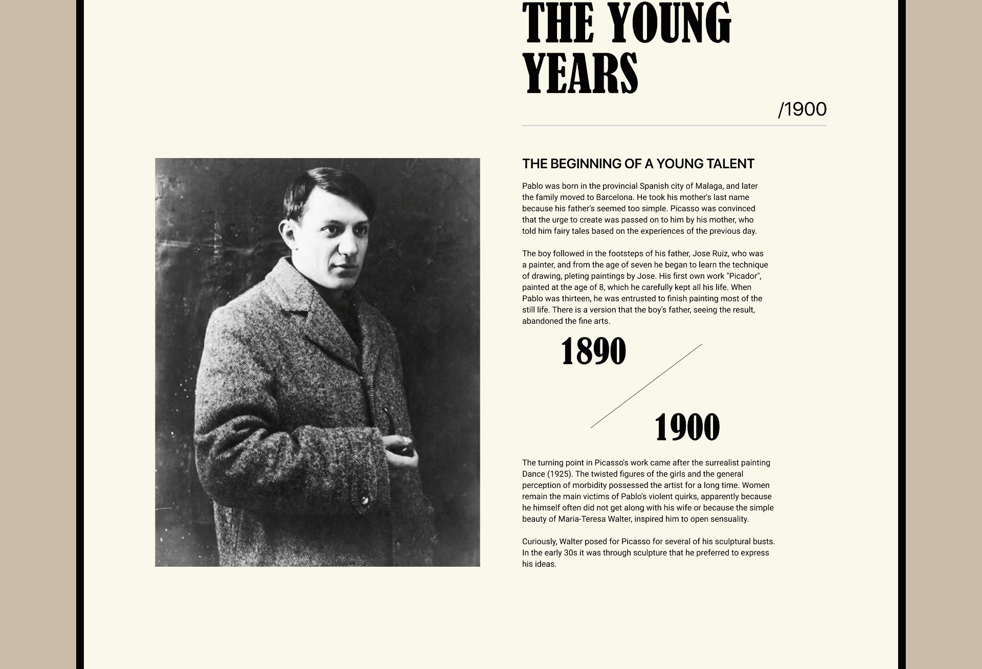 The concept of the Pablo Picasso website. — Изображение №6 — Брендинг, Иллюстрация, Графика на Dprofile