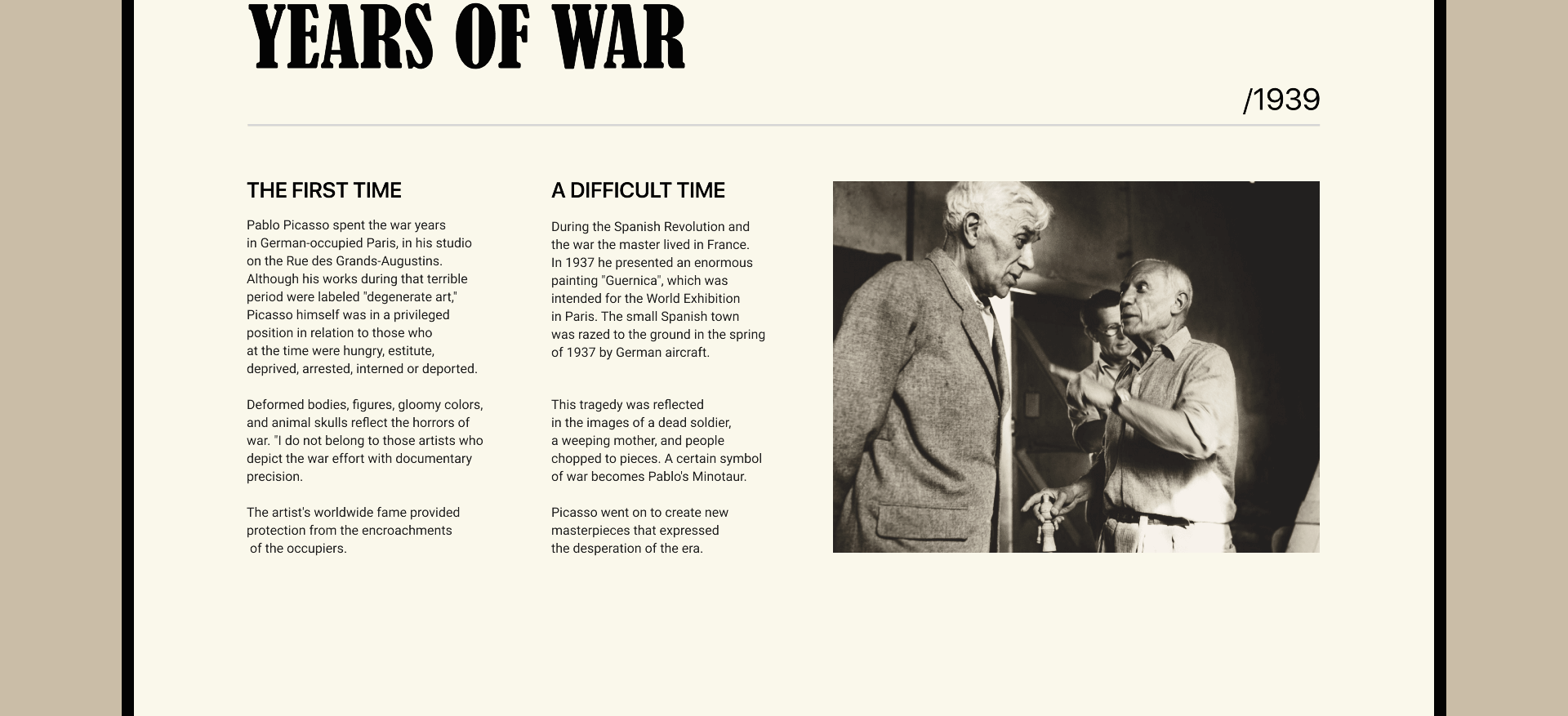 The concept of the Pablo Picasso website. — Изображение №8 — Брендинг, Иллюстрация, Графика на Dprofile