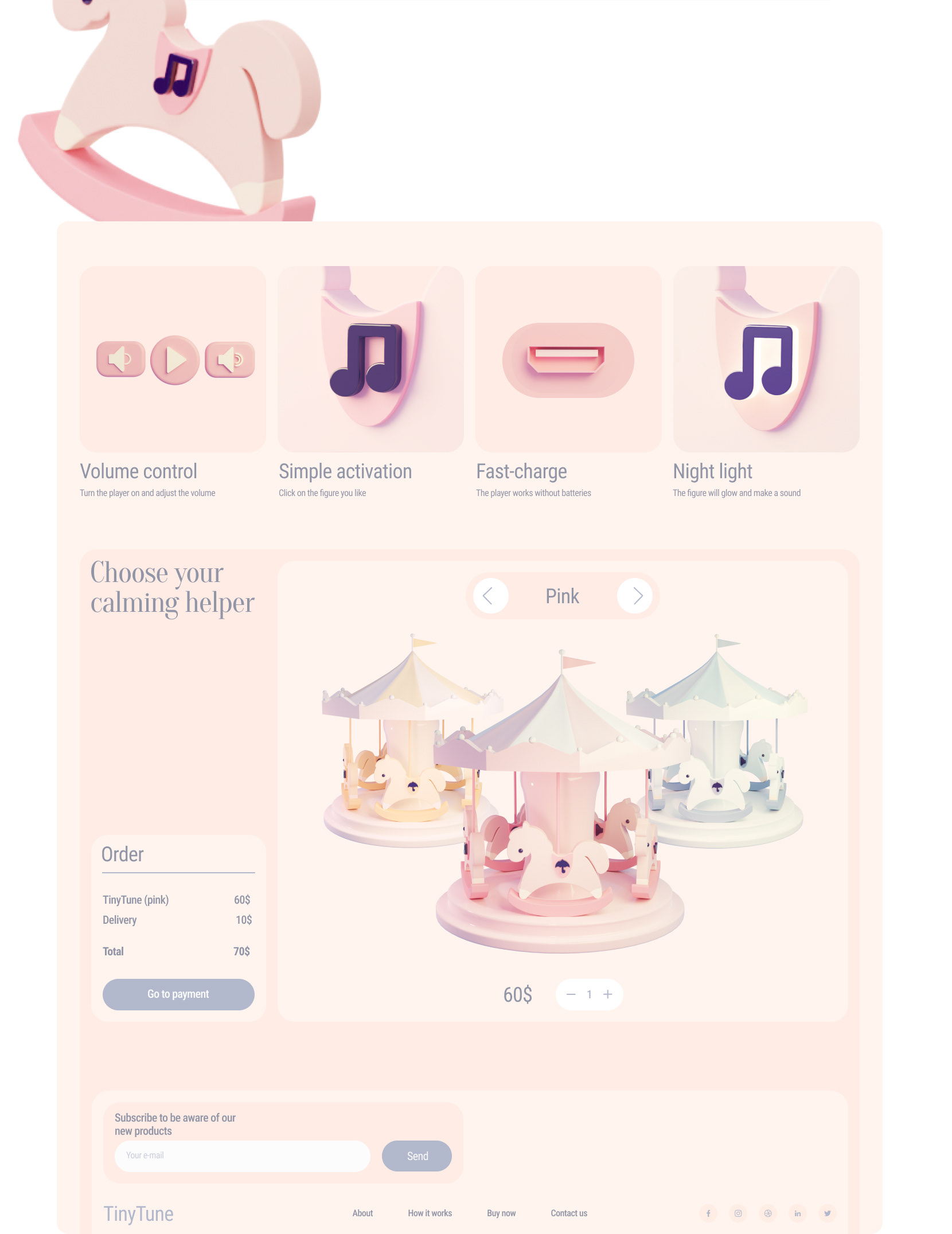 •TinyTune | 3d-product | landing page — Изображение №5 — Интерфейсы, 3D на Dprofile