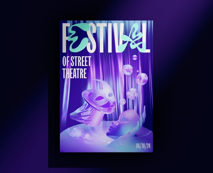 •3D-poster | Festival of street theatre — Графика, 3D на Dprofile