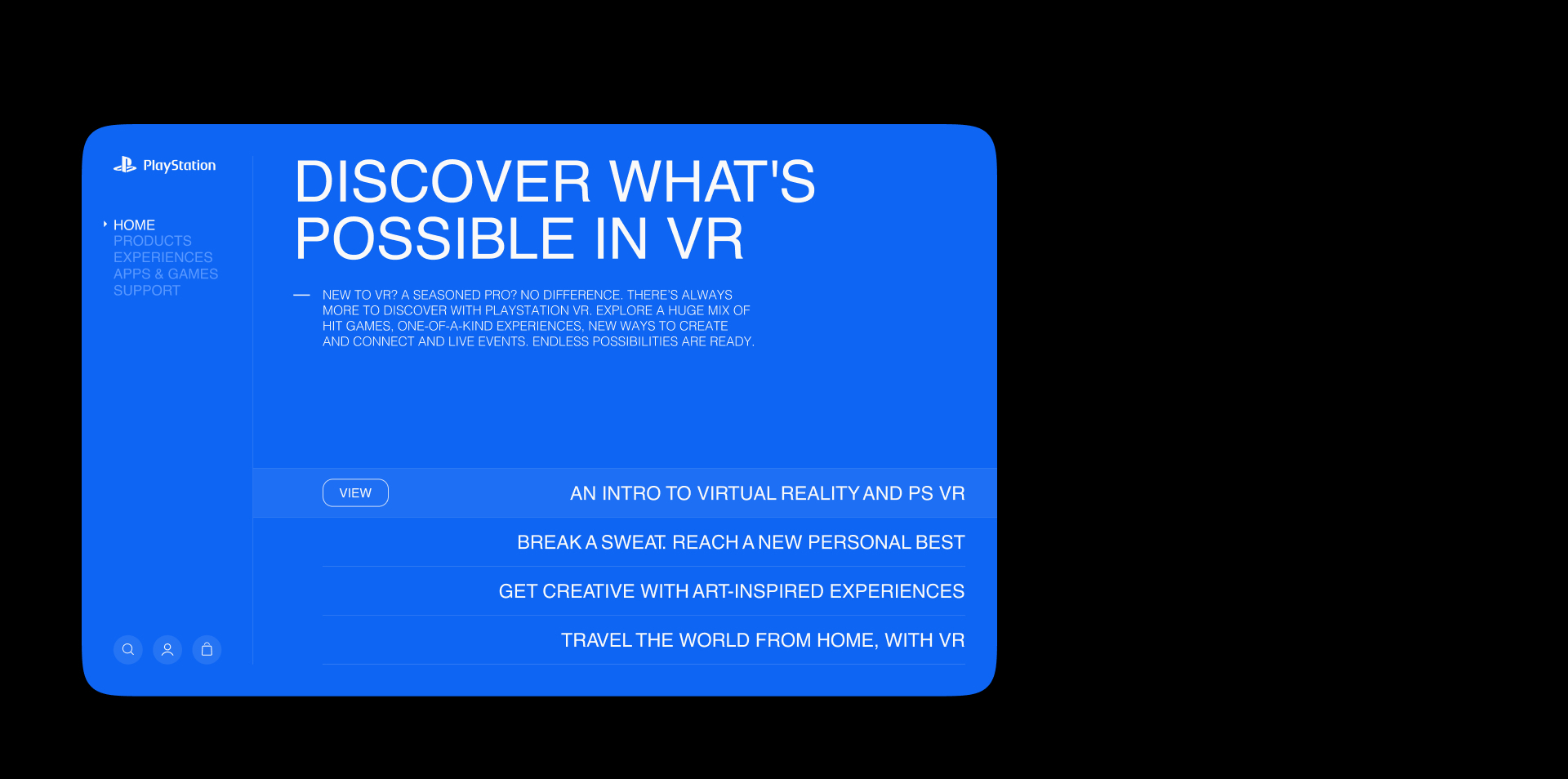 Playstation VR редизайн сайта — Изображение №6 — Интерфейсы на Dprofile