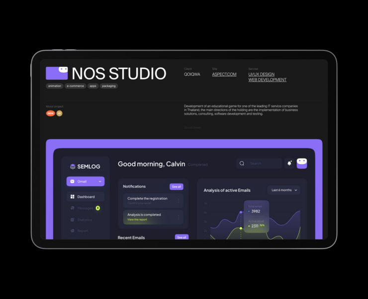 NoS - дизайн студия / Design studio — Интерфейсы, Анимация на Dprofile