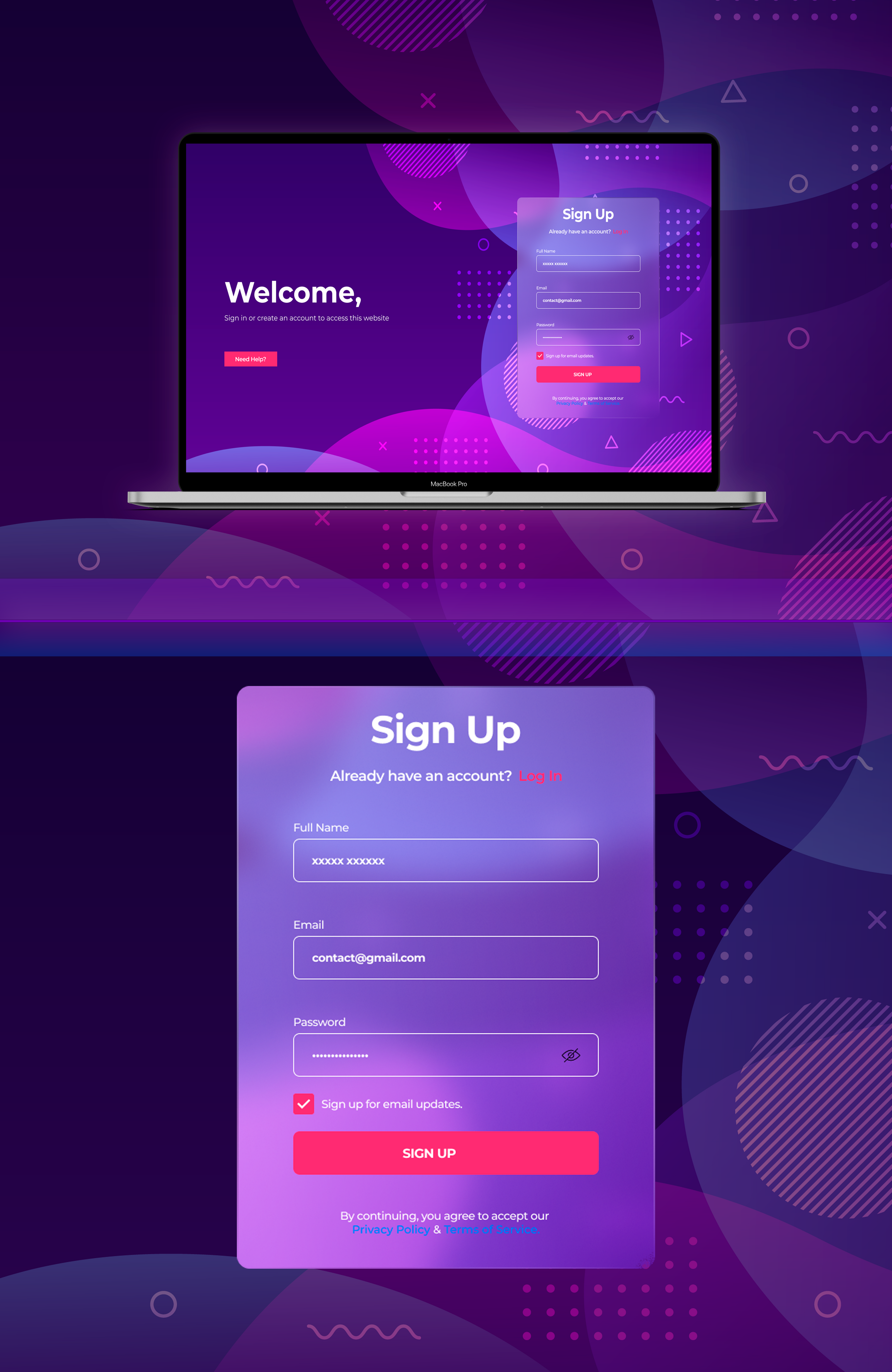 Sign Up — Изображение №1 — Интерфейсы, Графика на Dprofile