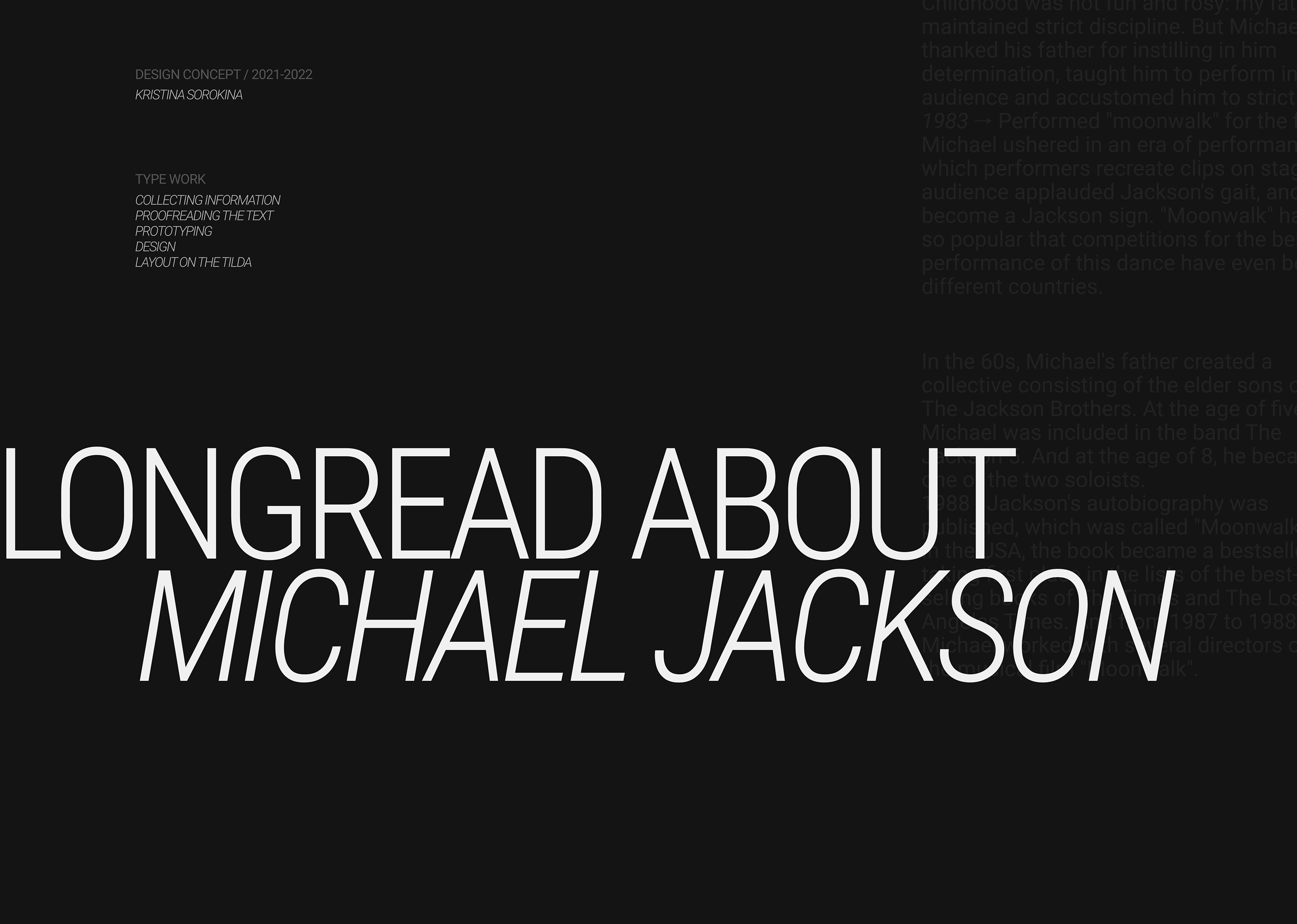 Longread | Biography of Michael Jackson | Typography — Изображение №1 — Интерфейсы на Dprofile