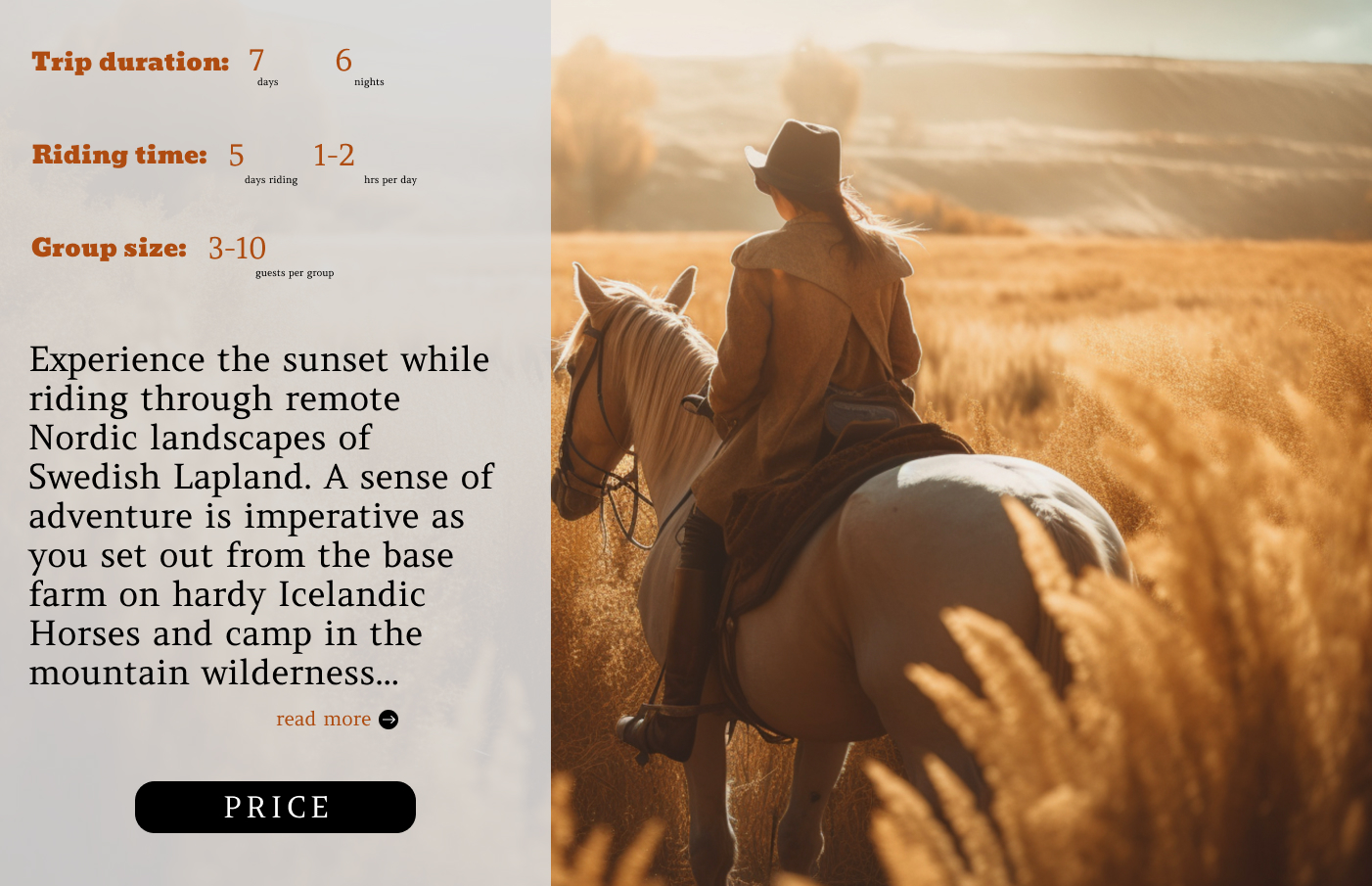 HORSEBACK RIDING TOURS — Изображение №2 — Интерфейсы на Dprofile