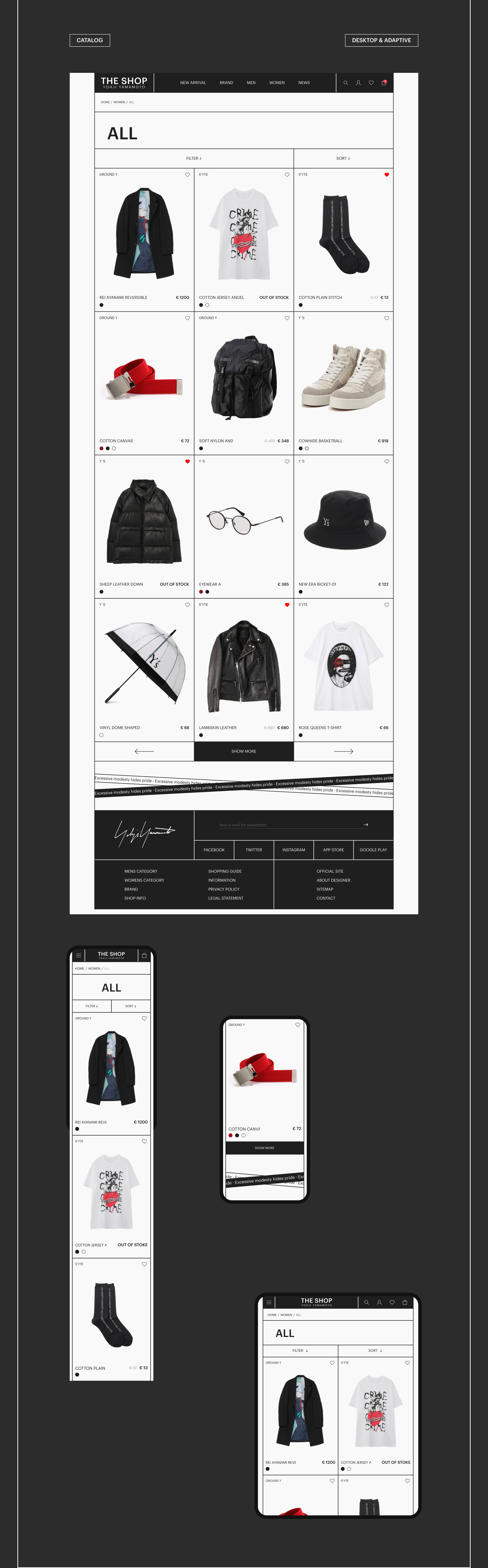 Yohji Yamamoto / E-commerce redesign — Изображение №7 — Интерфейсы на Dprofile