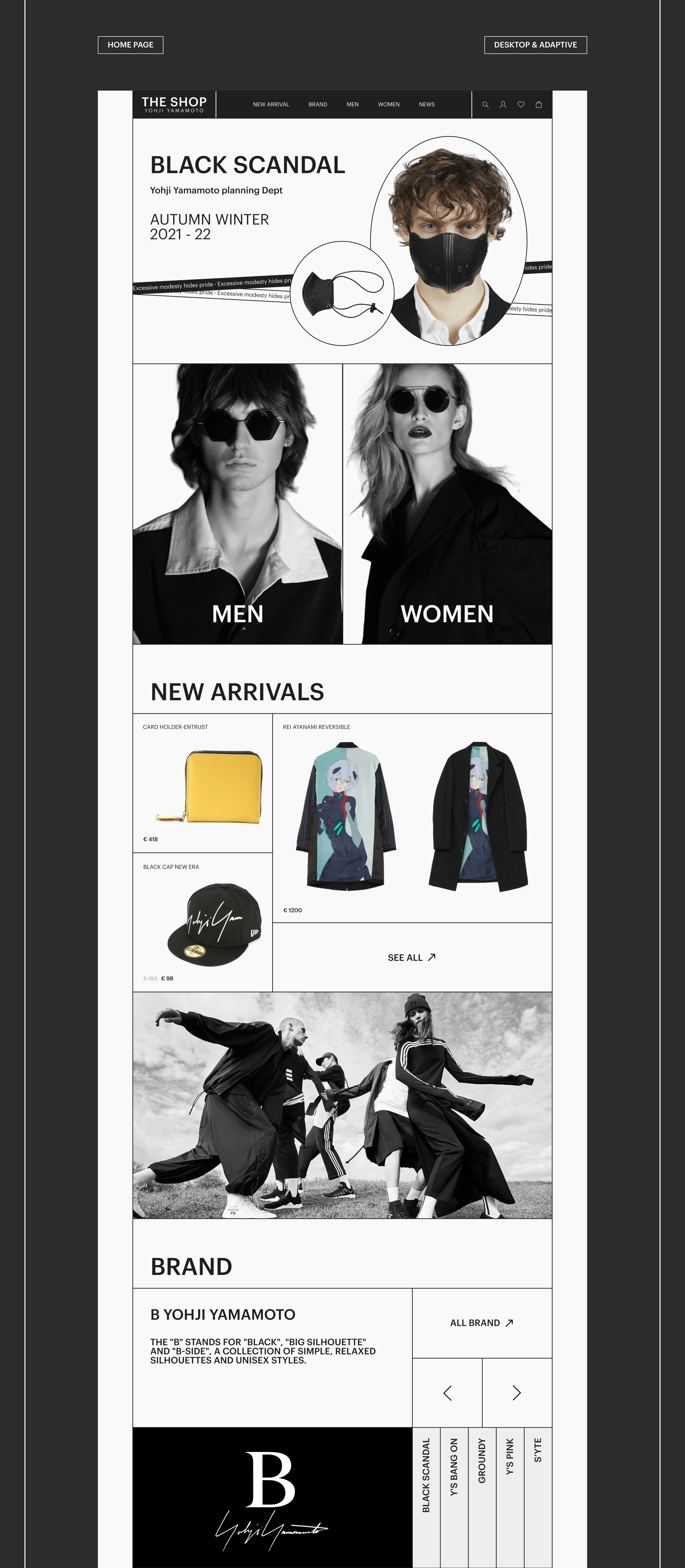 Yohji Yamamoto / E-commerce redesign — Изображение №2 — Интерфейсы на Dprofile
