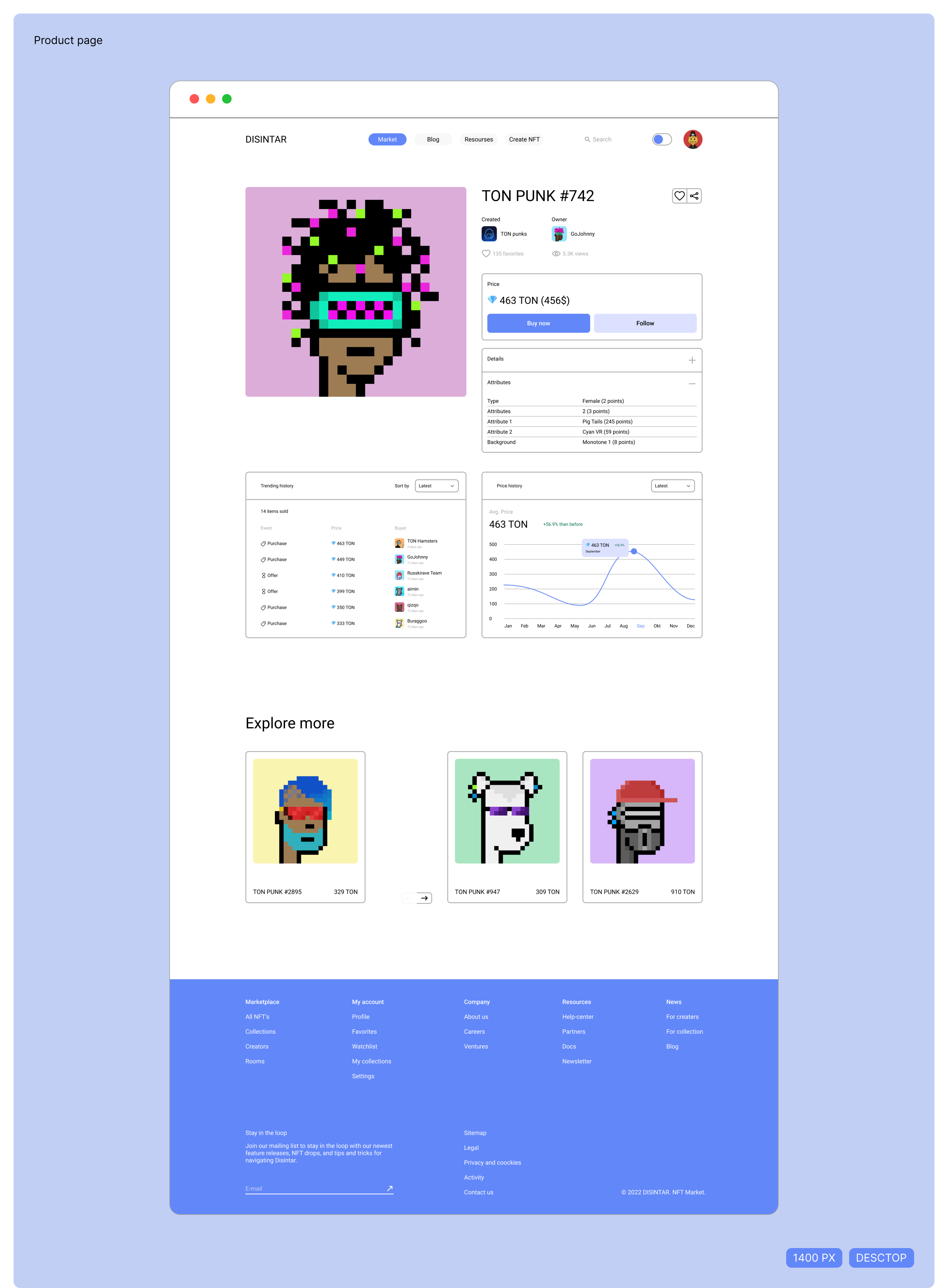 NFT market / disintar.io / E-commerce redesign — Изображение №6 — Интерфейсы на Dprofile