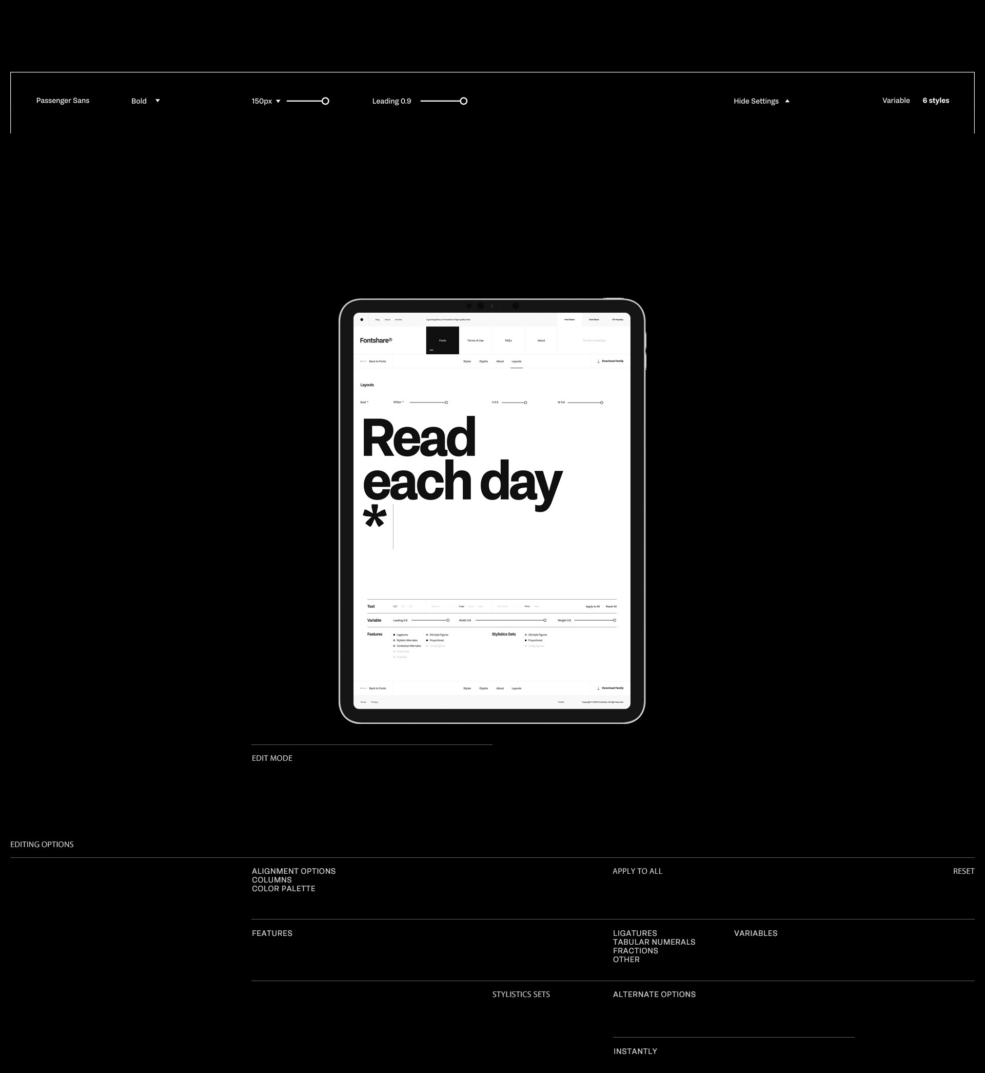 Fontshare — Изображение №15 — Интерфейсы, Анимация на Dprofile