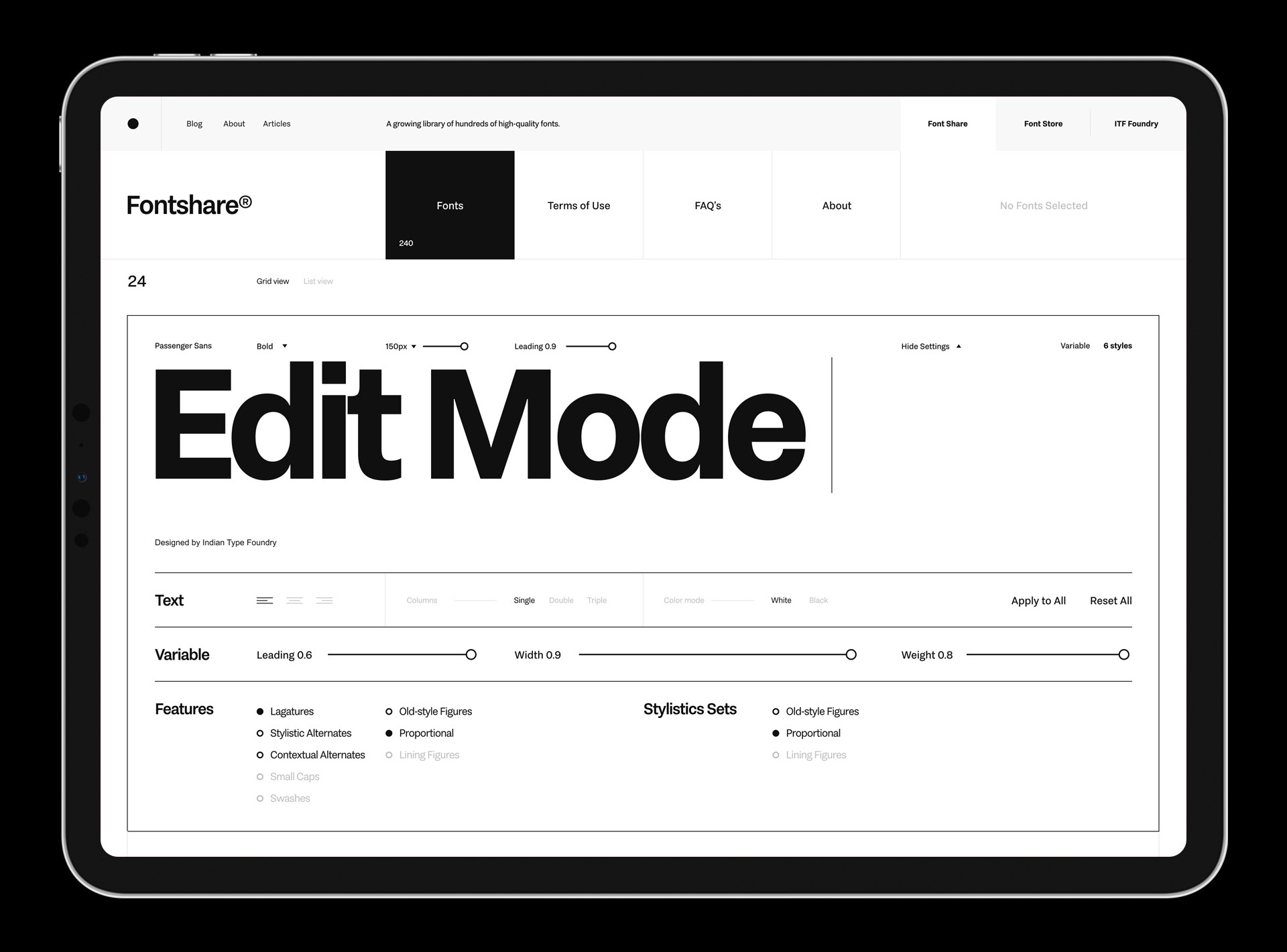 Fontshare — Изображение №13 — Интерфейсы, Анимация на Dprofile